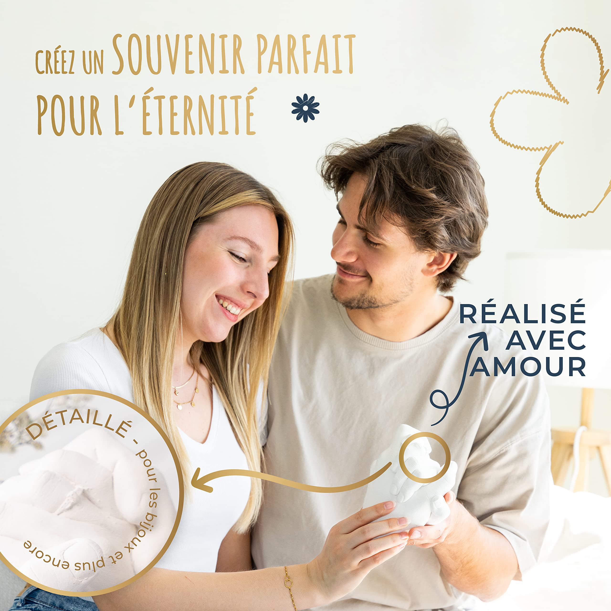 Amari 3D Kits de Moulage et d'Empreintes – Kit de Moulage Main pour Couples et Familles