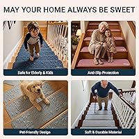 Vista 6 de Peldaños de escalera para pelar y pegar, escalones de madera para ancianos y perros, 8 x 30 pulgadas (paquete de 10 unidades) con respaldo