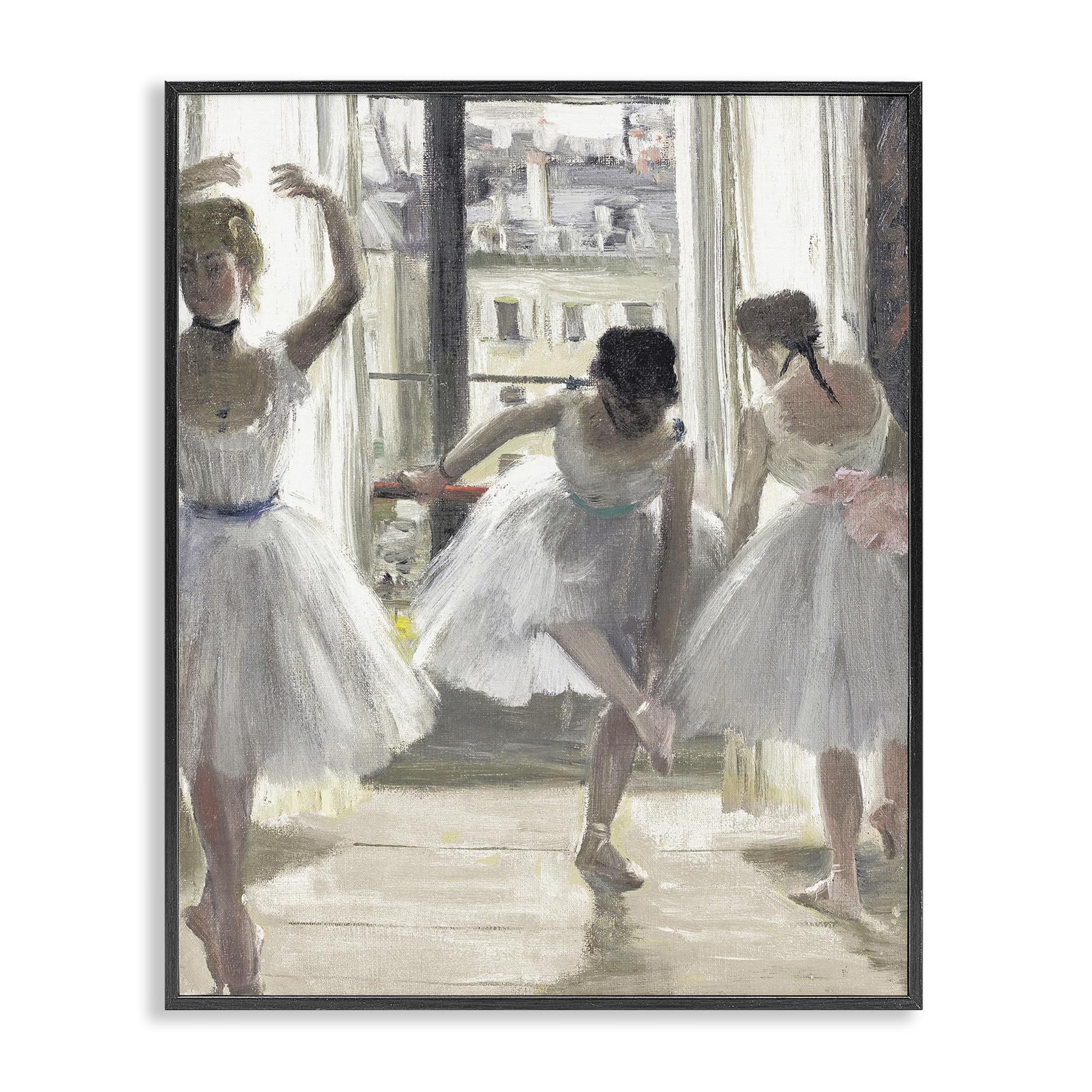 Stupell Industries Midnight Black (Textured) Ballet Class In Practice, 16 X 20 Inch Framed Giclée Print
