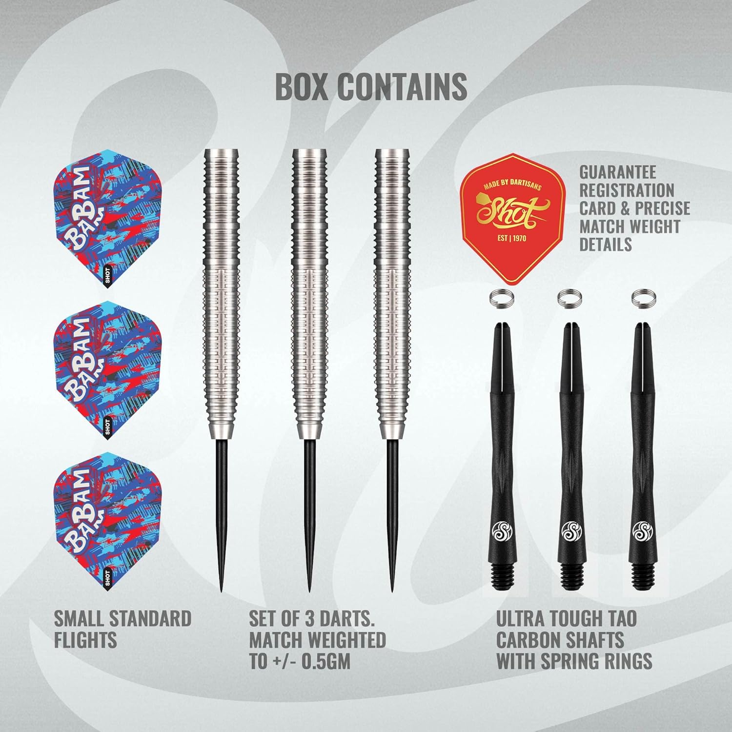 Shot! Pro Series Bradley Brooks Gen 2 Steel Tip Darts Set 90% Tungsten Barrels Handcrafted Professional Dart Set & Flights Made in New Zealand, Metal Tip for Bristle Dartboard