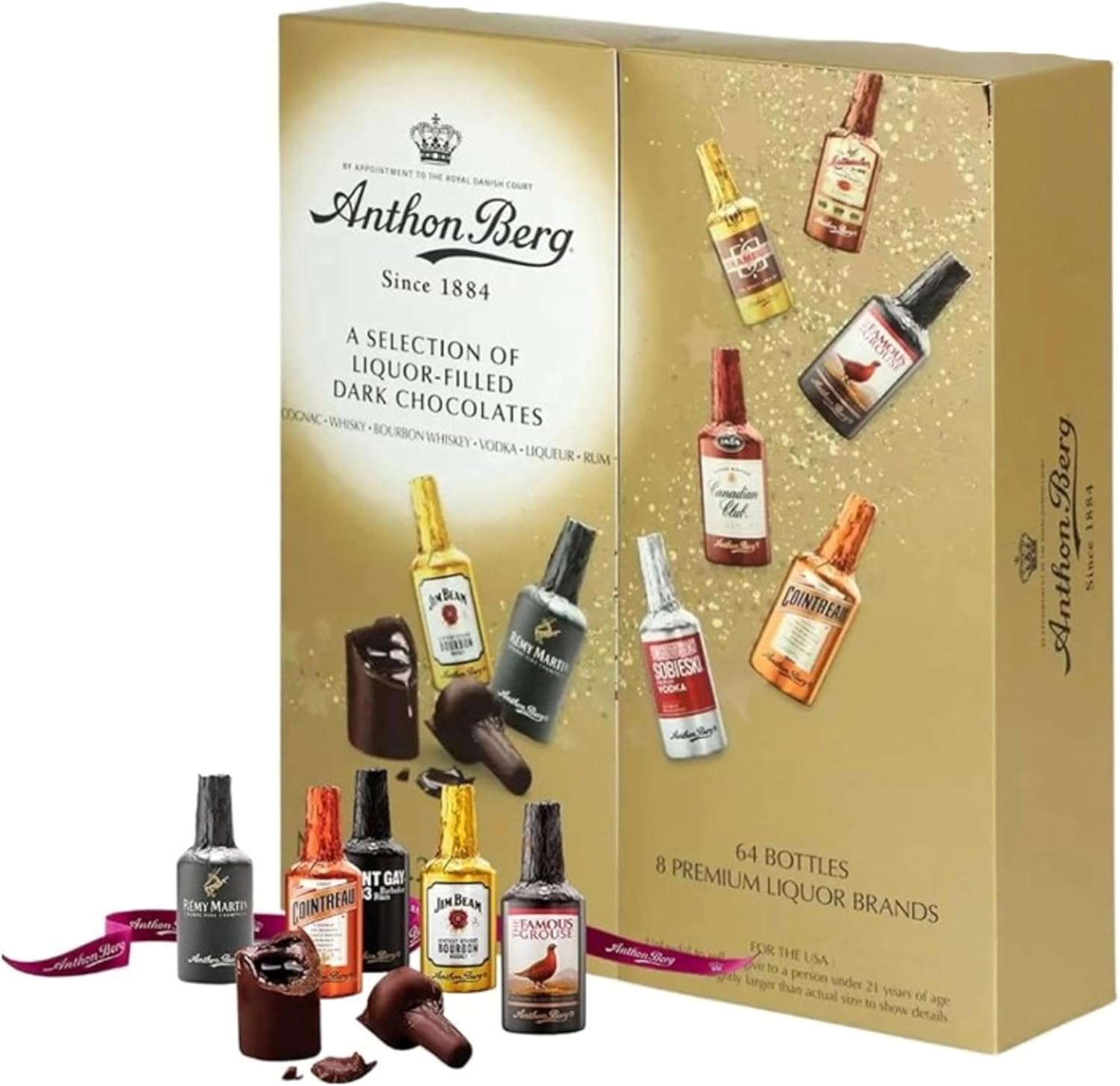 Anthon Berg Liqueur Chocolate Gift Finest 64 Dark Chocolate Liqueurs