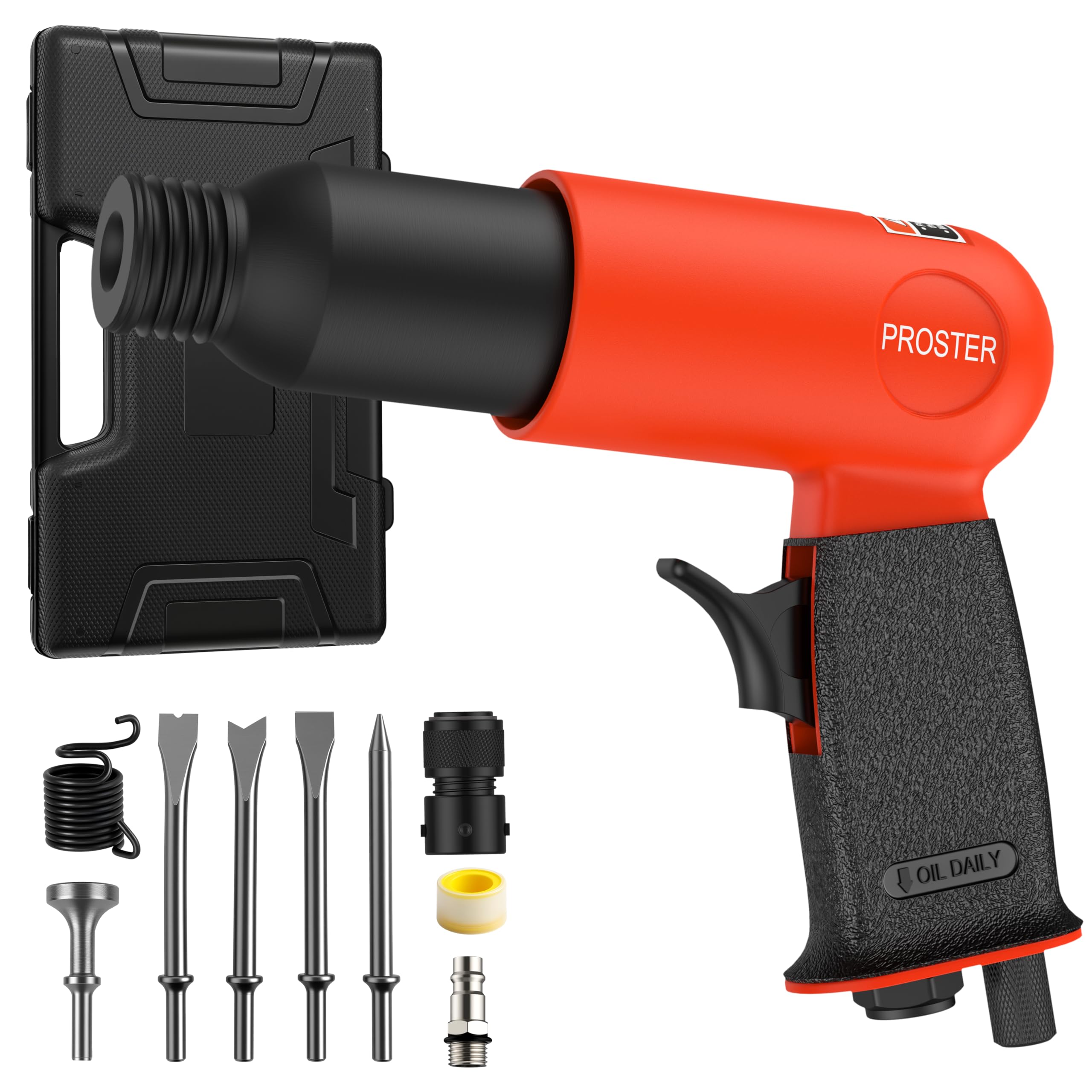 Proster Air Hammer Kit - Pneumatic Chisel 350N Impact Force 190mm 1/4" NPT