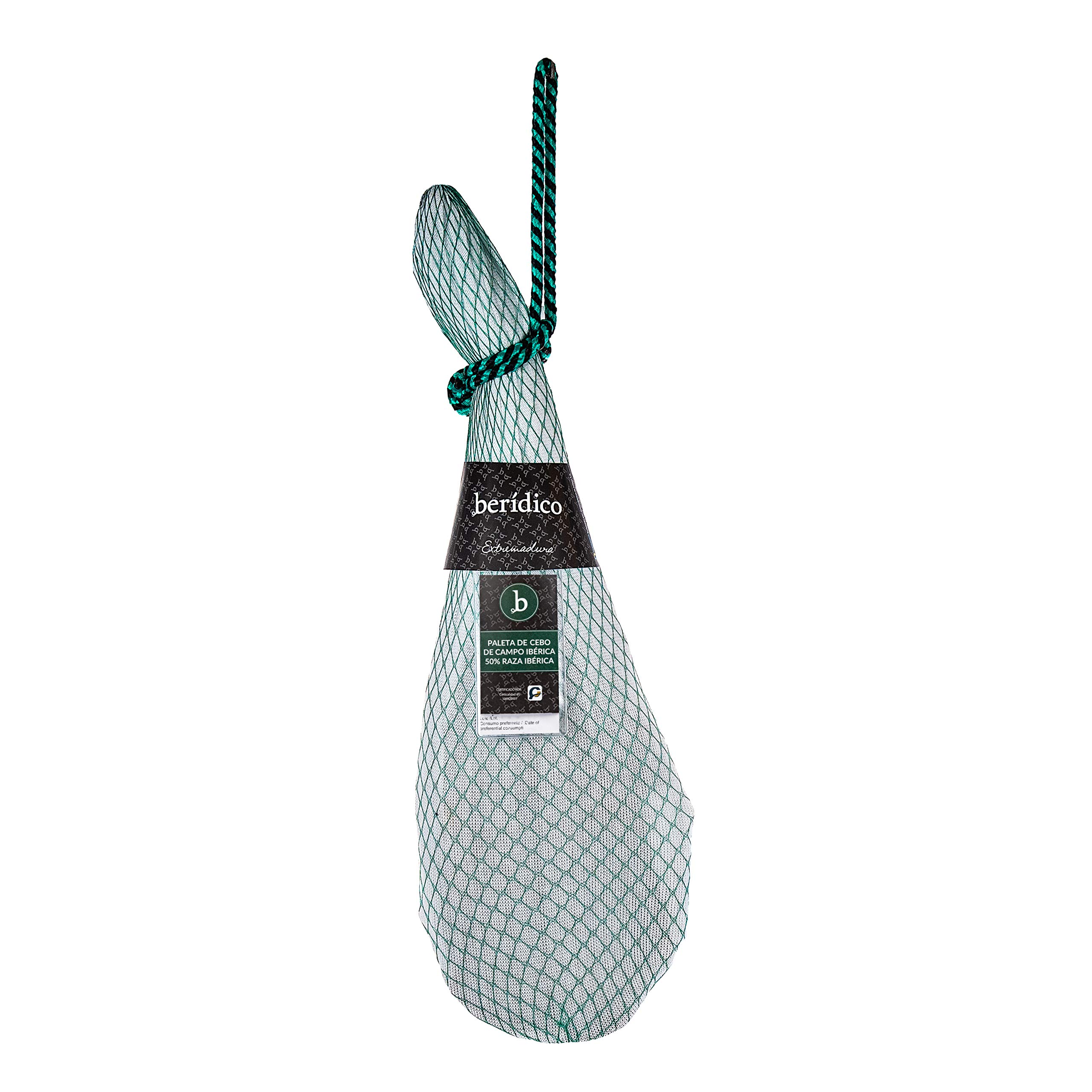 Paleta de Cebo de Campo Ibérica. 50% Raza Ibérica. "Etiqueta Verde". Pieza de 5 Kg aprox. Elaborada Artesanalmente. BERÍDICO. Paleta Iberica. Extremadura.