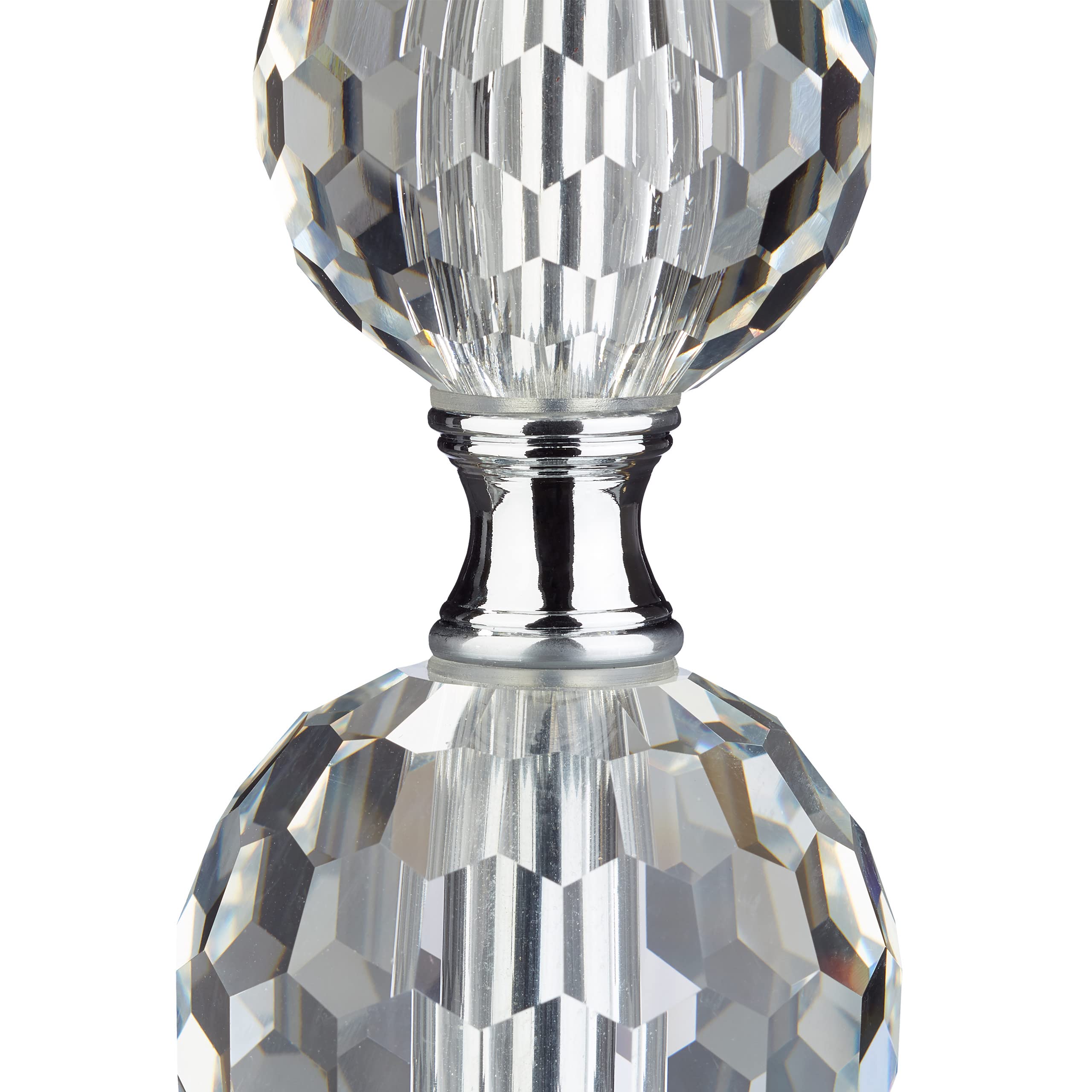 Relaxdays Lampada da Tavolo, Abat-Jour dal Design in Cristallo, H x D: 54 x 29,5 cm, Attacco E27, con Paralume, Nero