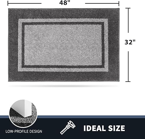 Miniatura 9 de PURRUGS Tapete para puerta de Dirt Trapper de 20 x 32 pulgadas, antideslizante, lavable a máquina, rascador de zapatos, alfombra de bienvenida súper
