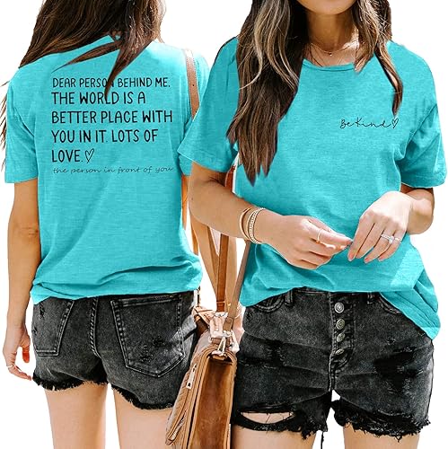 Miniatura 5 de Dear Person Behind Me Shirt Be Kind - Camiseta con texto en inglés The World is A Better Place with You