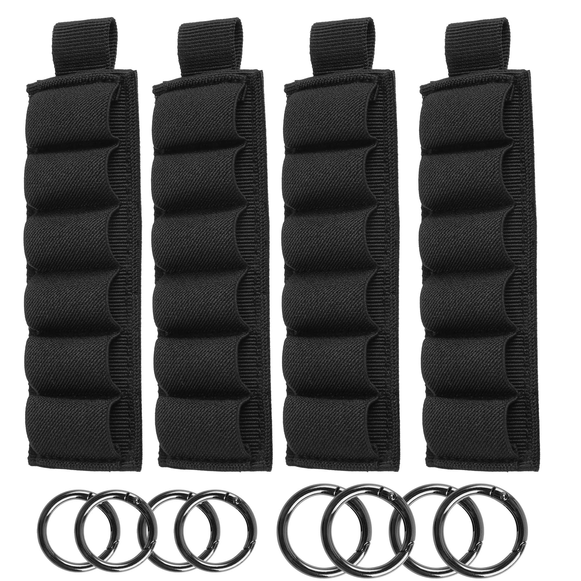 12ga Shell Holder Velcro Shotgun Shell Holder Nylon Tactical Velcro Side Saddle Mollle Shotgun Cartridge Card for Buttstock Ammo Carrier 12 Gauge 4 Pack Shell Organizer