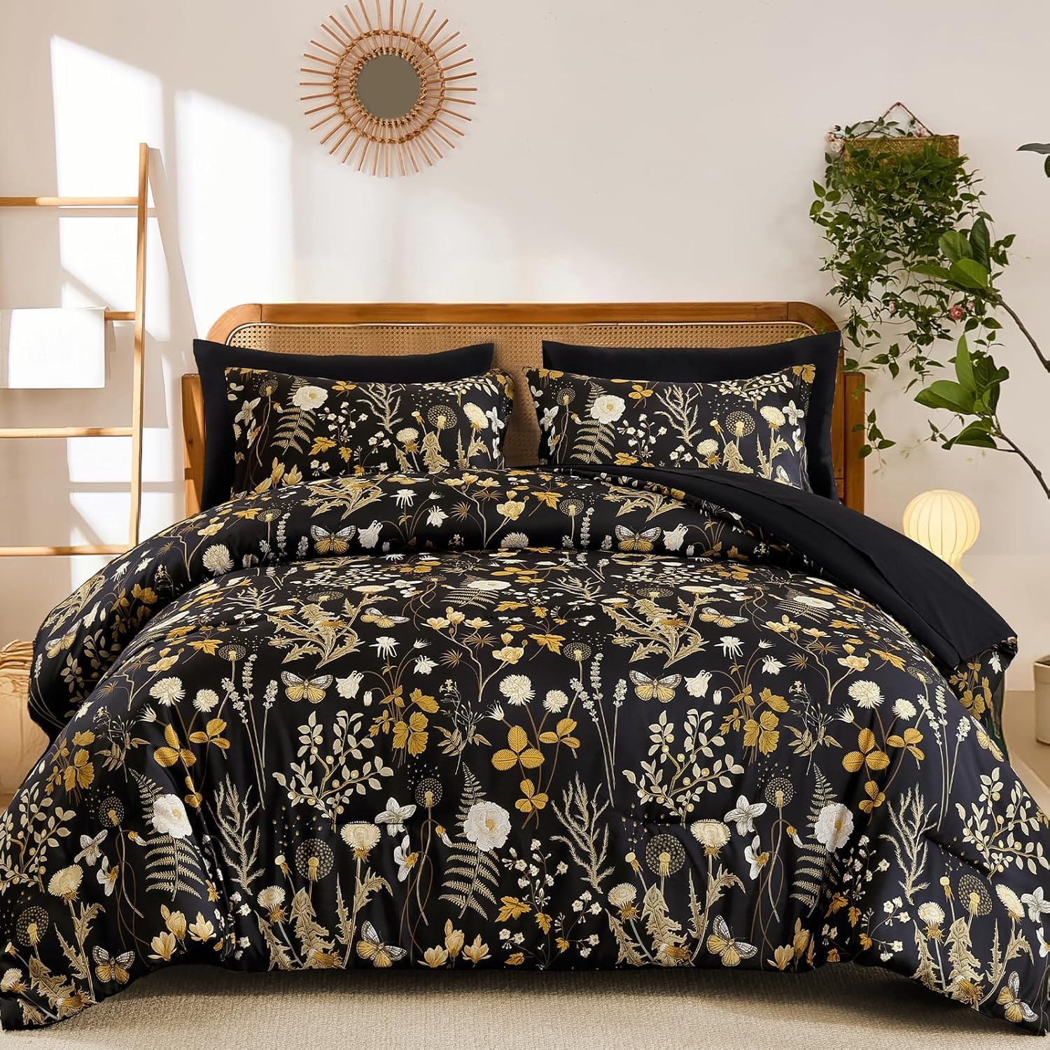 Lanqinglv Bohemian Bettwäsche 3 Teilig Boho Indischen Mandala Bettwäsche Set Renforce mit Reißverschluss Bettbezug und Kissenbezug 80x80cm