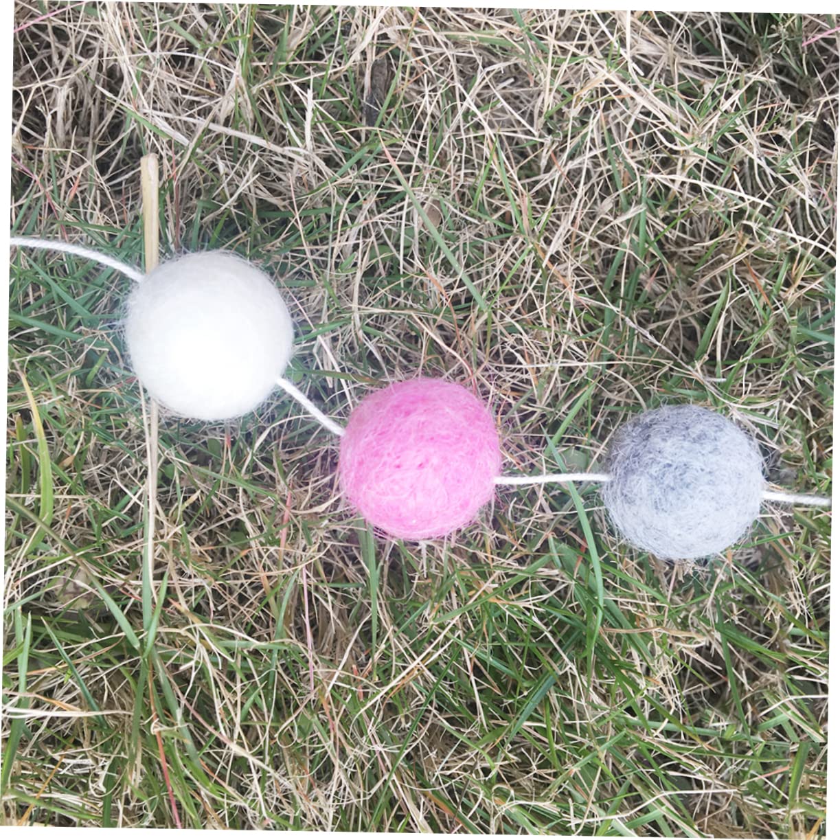 Ciieeo Party Hangings Hanging Pom Pom Garland Felt Decor Felt Garland Fringe Garland Pom Pom Ball Garland Felt Pom Pom Garland Nativity Wreath Christmas Tree Ribbon Yarn Wool Ball Props