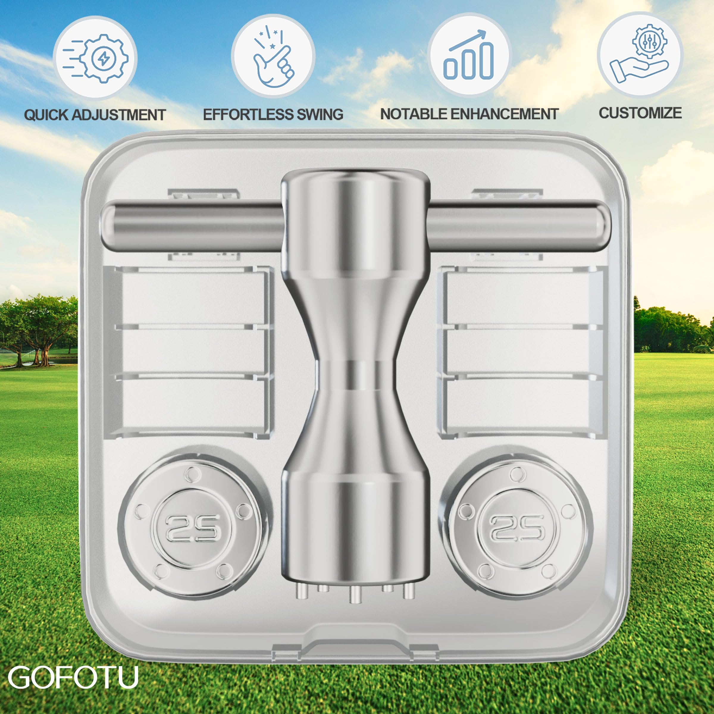 Golf Gewichte 2 Stück 5 g - 40 g Golfgewichte Schraubenschlüssel Kit passend für Titleist Scotty Cameron Putter Newport (2 Stück 25 g + Schraubenschlüssel)