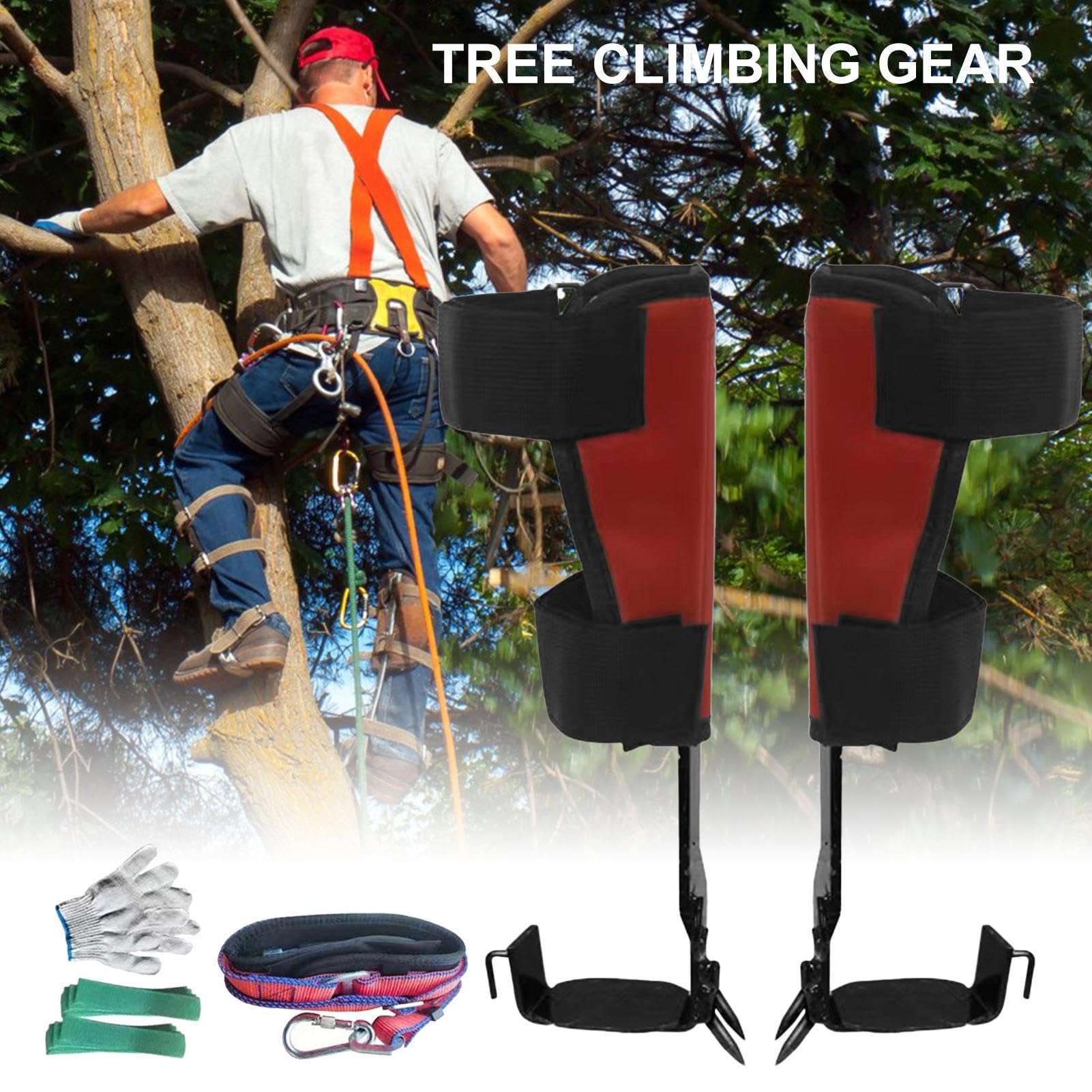 Genérico Kit De Equipo para Trepar Árboles, Herramienta para Trepar Herramientas De Trabajo para Árboles, para Postes | Equipo De Escalada, Pedal Antideslizante, Fuerte Soporte De Carga