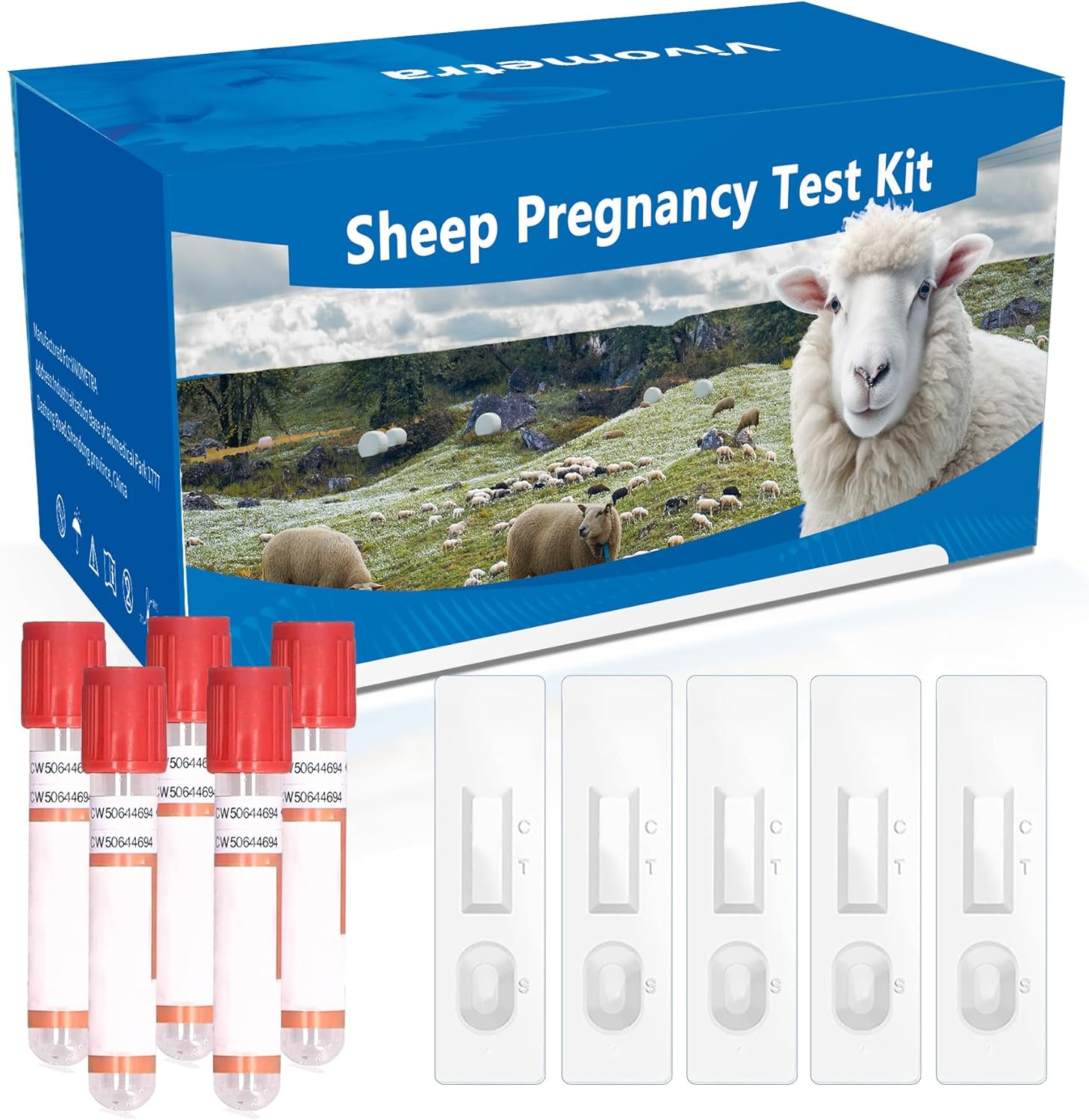 Sheep/Ovine/Goat Early Pregnancy (PAGs) Rapid Test Kit - 5 Tests, Hormones (PAGs), Whole Blood/Serum/Plasma Testing, Detect Pregnancy as Early as 28 Days Post-Breeding