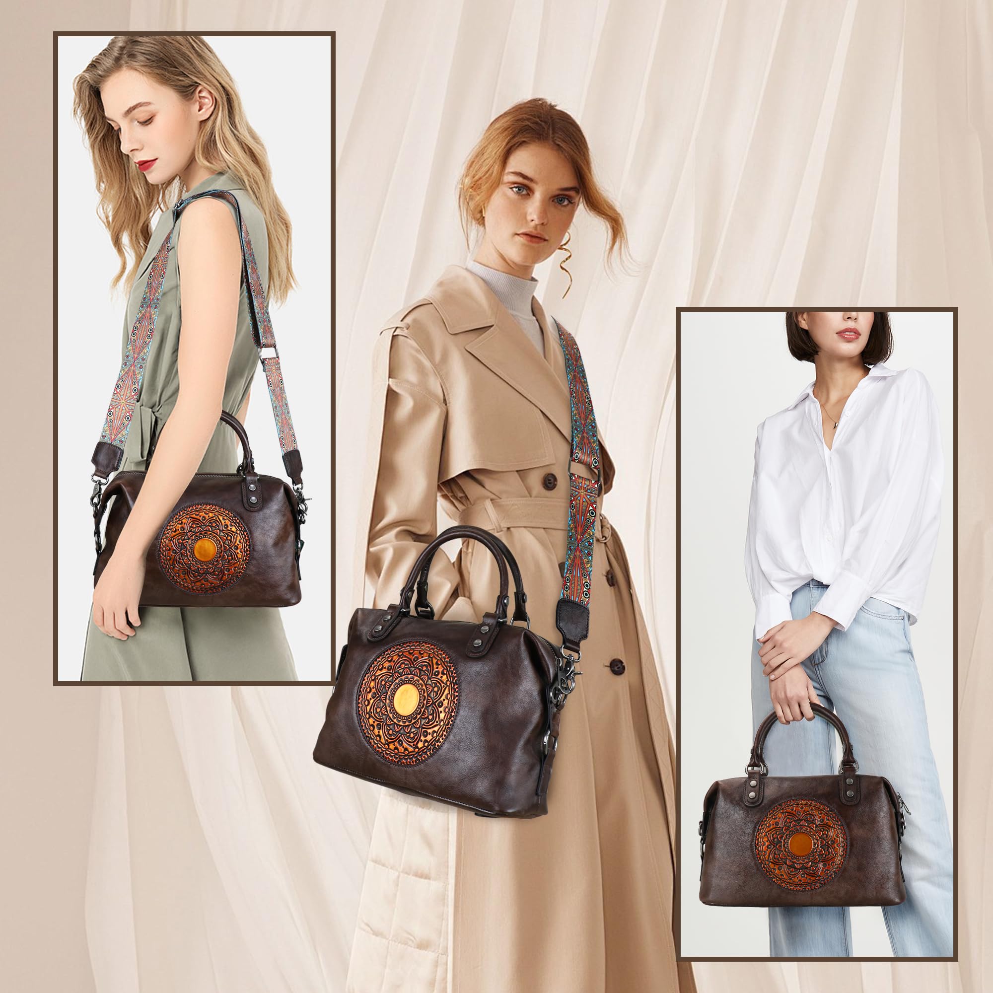 Borse a tracolla da donna, piccole borse a tracolla con tasche multiple, pelle, cerniera, borsa a tracolla alla moda con tracolla regolabile e rimovibile