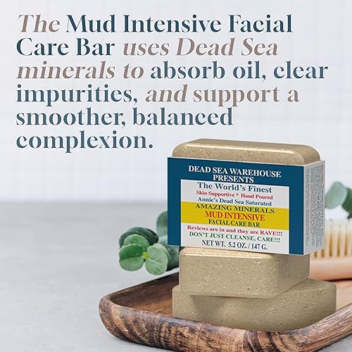 Miniatura 4 de Dead Sea Warehouse Amazing Minerals Mud - Barra de cuidado facial intensivo de 5.2 onzas - Jabón de barro del Mar Muerto - Todo natural - Limpiador