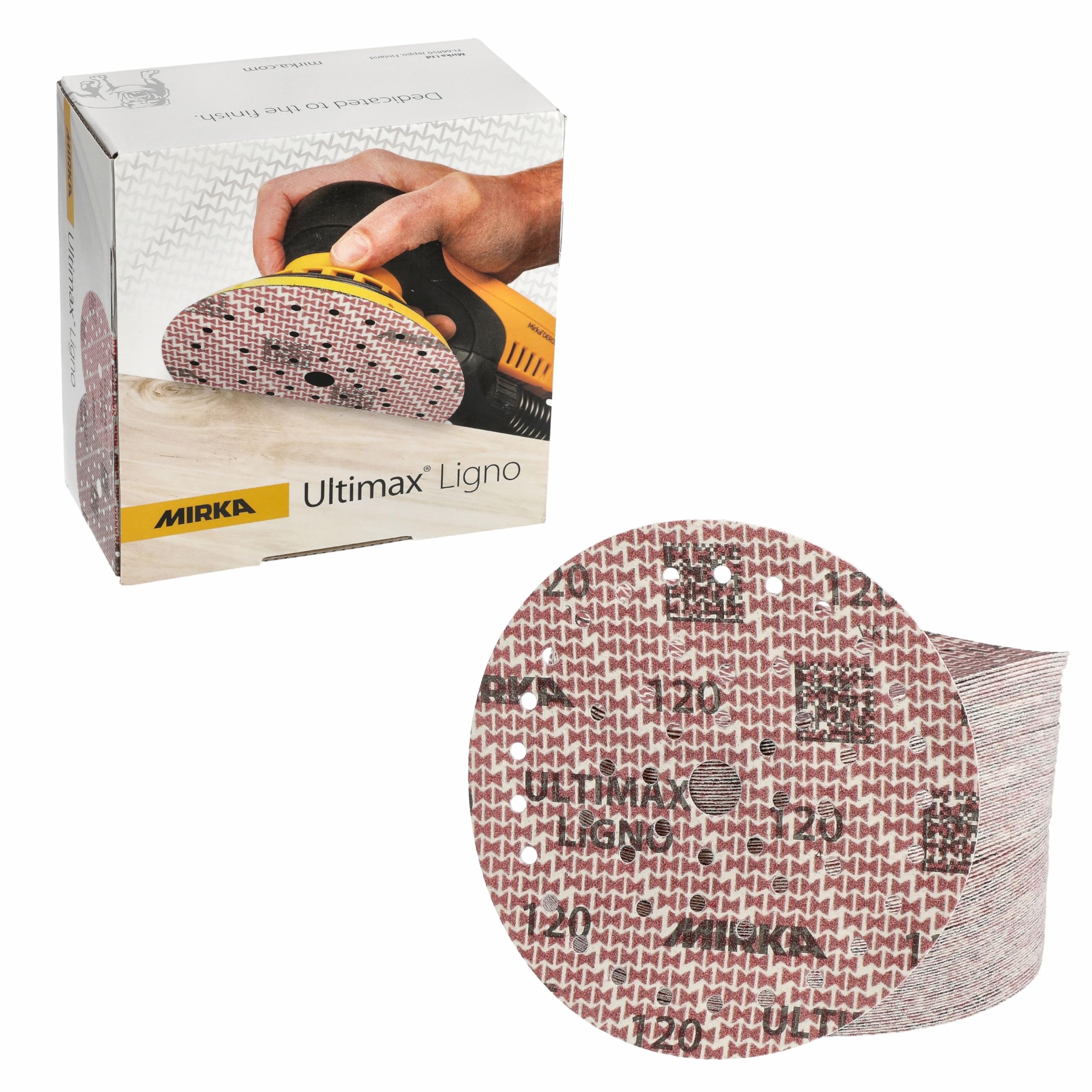 Mirka Ultimax Ligno 150mm Hook & Loop Sanding Discs 120 Grit 100pcs