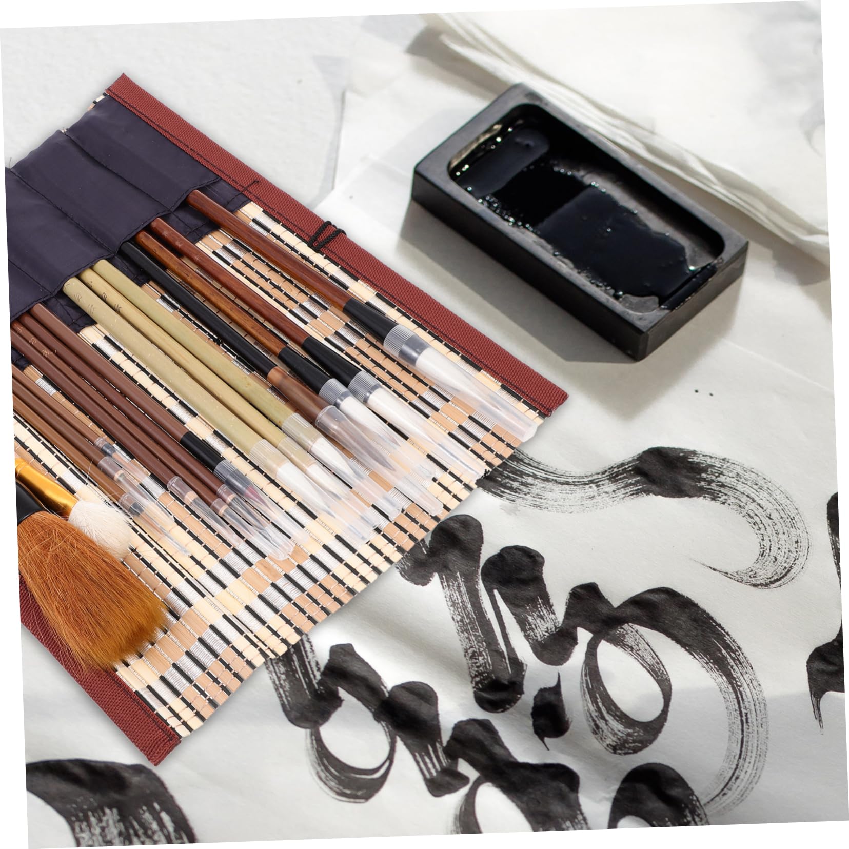 SHINEOFI Set di Pennelli per Calligrafia Cinese, Punta Non Si Divide, Scrittura Fluida, in Legno, per Principianti e Artisti
