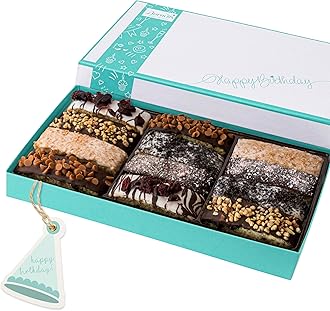 Barnetts Birthday Gifts for Women & Men, Gourmet Chocolate Biscotti Cookies, Unique Prime Food Happy Birthdays Gift Basket, for Wife Mom Dad Sister Girlfriend