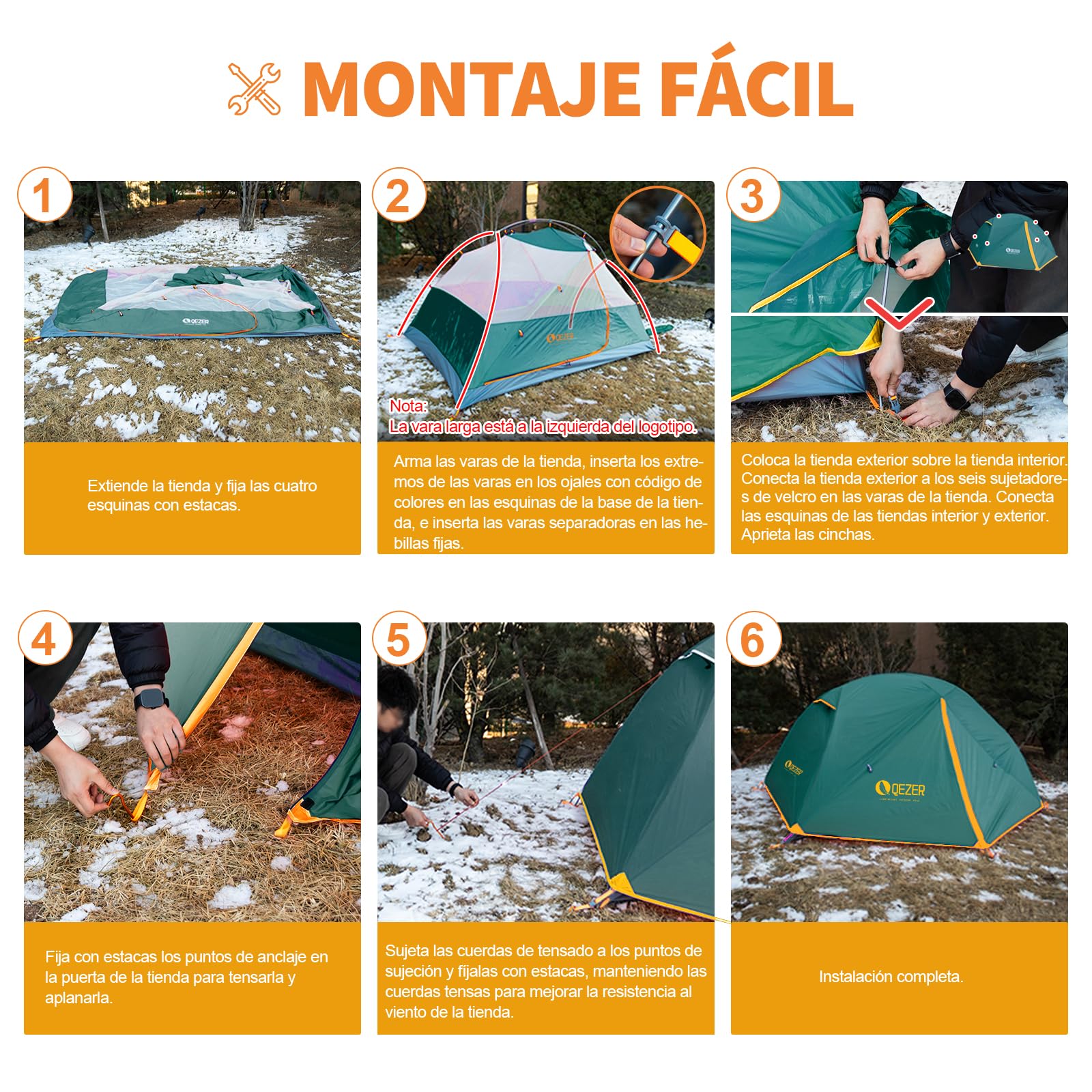 Tienda de campaña con cúpula Ultraligera, Impermeable y Resistente al Viento, Adecuada para Tres/Cuatro Estaciones