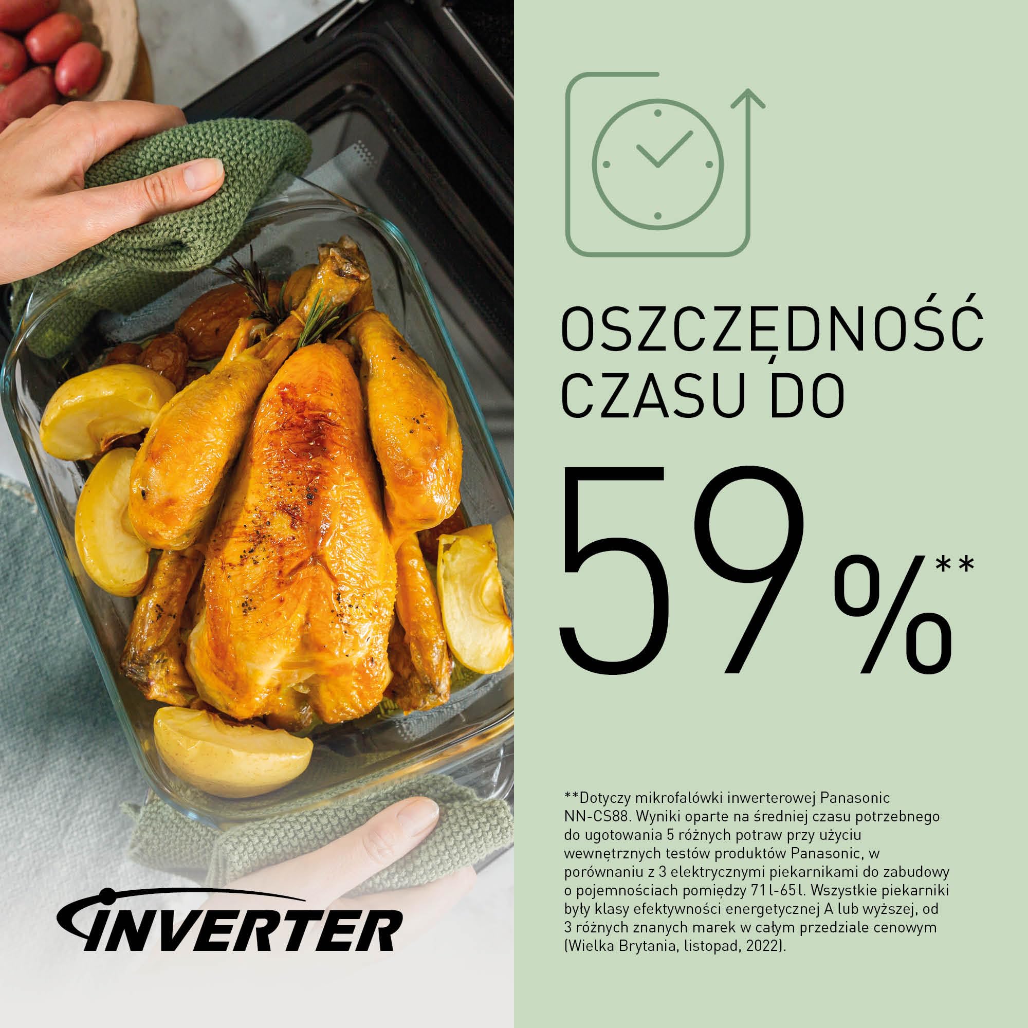 Panasonic NN-CS88L parowa kuchenka wielofunkcyjna 4w1 (31l, technologia inwerterowa, para 1300W, Konwekcja 30–230°C, grill 1300W, mikrofale 1000W)