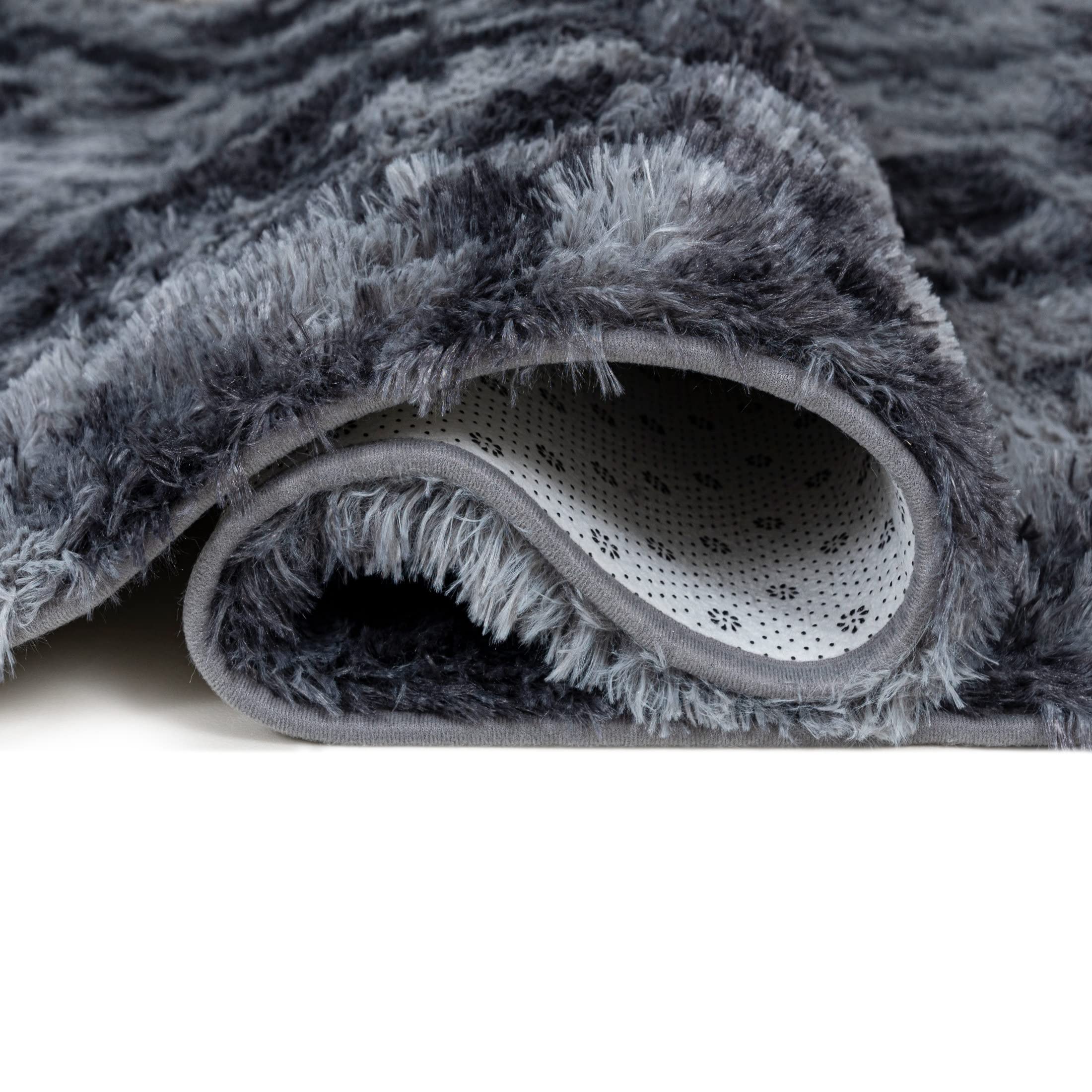 Carpeto Rugs Tappeto Salotto Moderno Peloso - Tappeto Camera da Letto Morbido - Tappeto Cameretta Grande - Tappeti Moderni Soggiorno Pelo Lunga - Grigio - 200 x 300 cm
