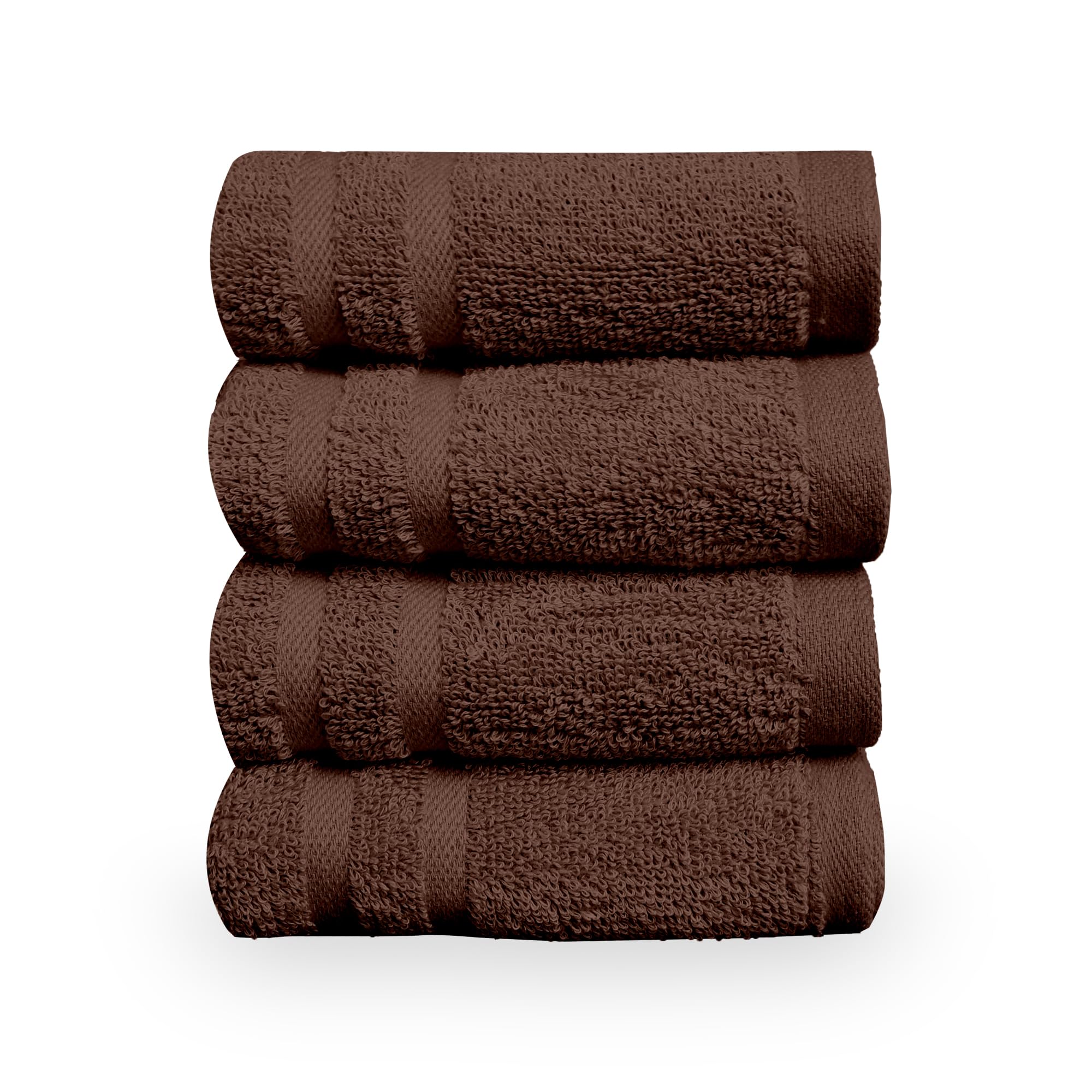 Divine Casa Cotton 550 GSM Hand Towels Pack of 4 Brown, 60 x 40 cm Ultra Soft & Highly Absorbent Thick Bathroom Towels-picture-32