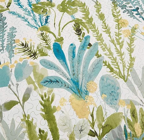 Miniatura 5 de Ycosy Juego de edredón de flores para cama tamaño queen reversible, diseño de flores y hojas verdes, para todas las estaciones, 1 edredón y 2 fundas