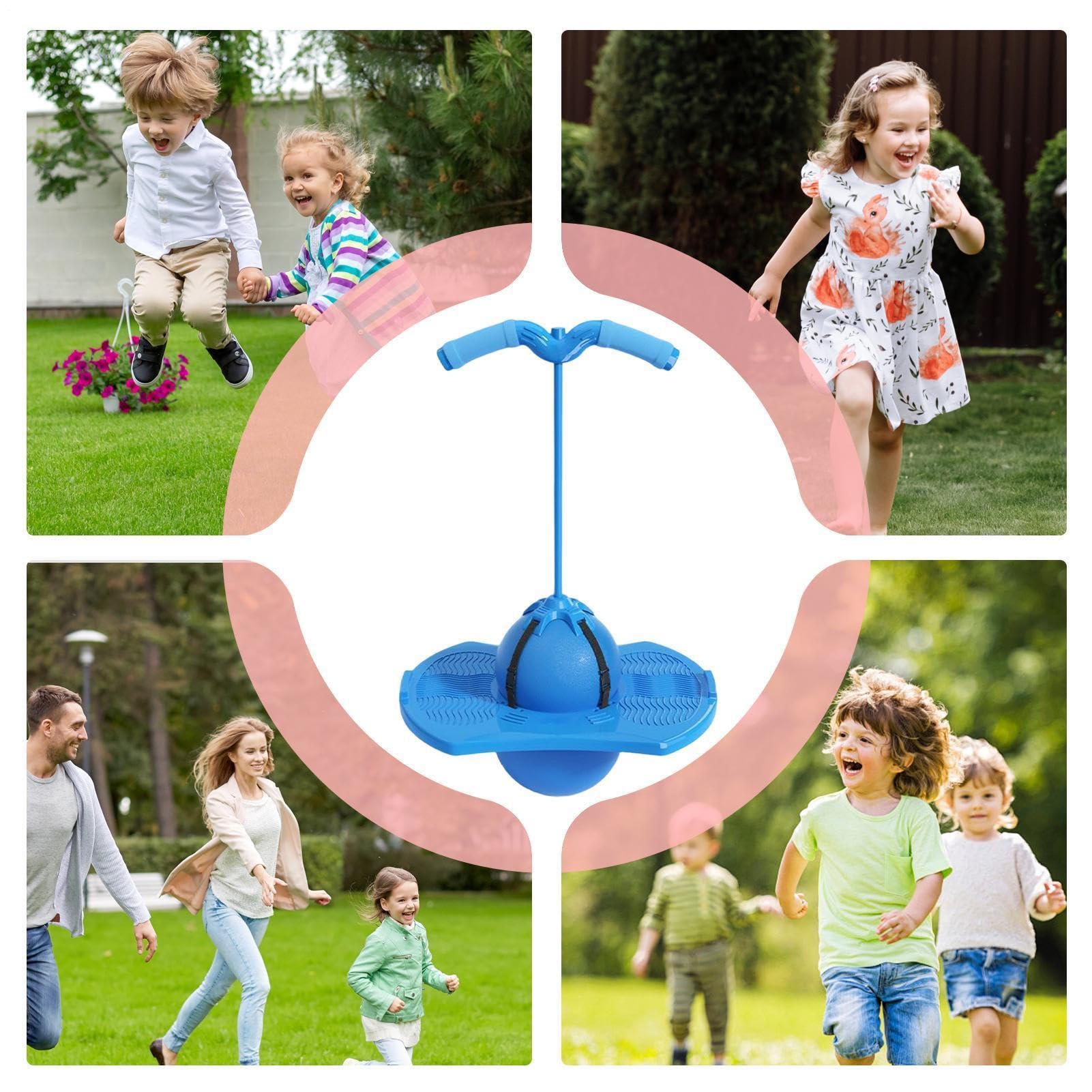 Pelota rebozadora para niños – Silencioso con mango y bomba antideslizante | Pelota rebote para ejercicio, para casa, escuela, jardín, camping, cumpleaños, fiestas, actividades deportivas