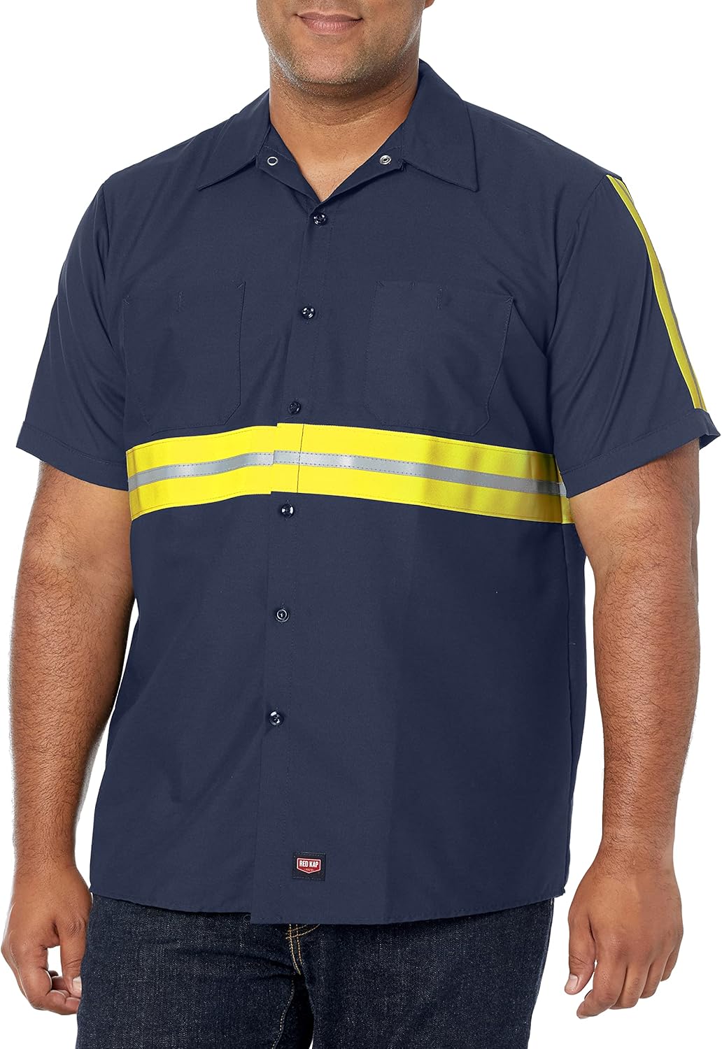 Red Kap Mens Short Sleeve Enhanced Visibility Industrial Work ShirtShirt