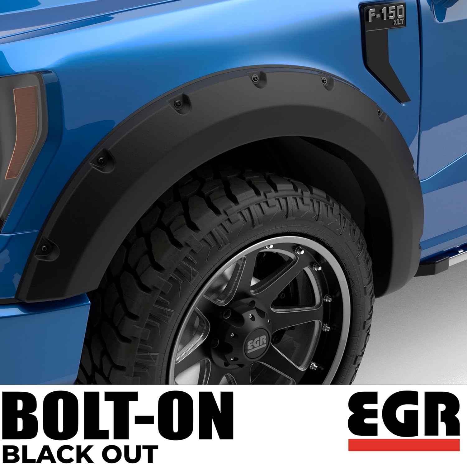 EGR 793585-Premium Series Fender Flares with Simulated Bolt-on Look w/Black Bolts - Compatible with 2021-2025 Ford F-150