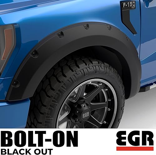 Miniatura 6 de EGR 793585-Premium Series Guardabarros con aspecto atornillado simulado con pernos negros - Compatible con Ford F-150 2021-2025