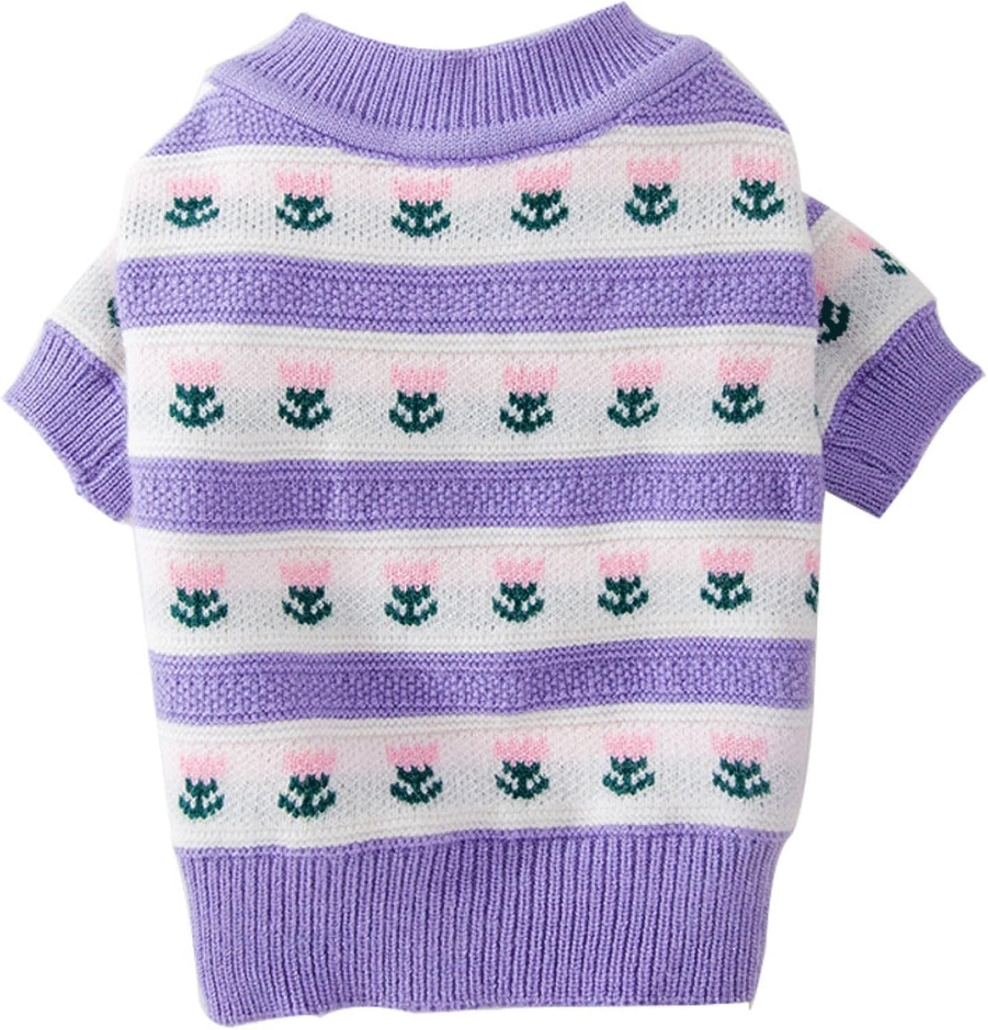 Cute Tulip Flower Sweater Winter Dog Sweater Puppy Coat Thick Dog Clothes for Small Medium Dogs Boy Girl