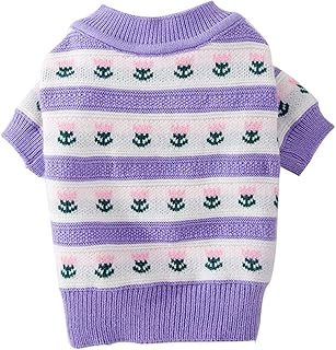 Tulip Print Dog Sweater Winter Dog Coat for Small Dogs Girl Chihuahua Yorkie Teacup Pet Coat Dog Christmas Outfit