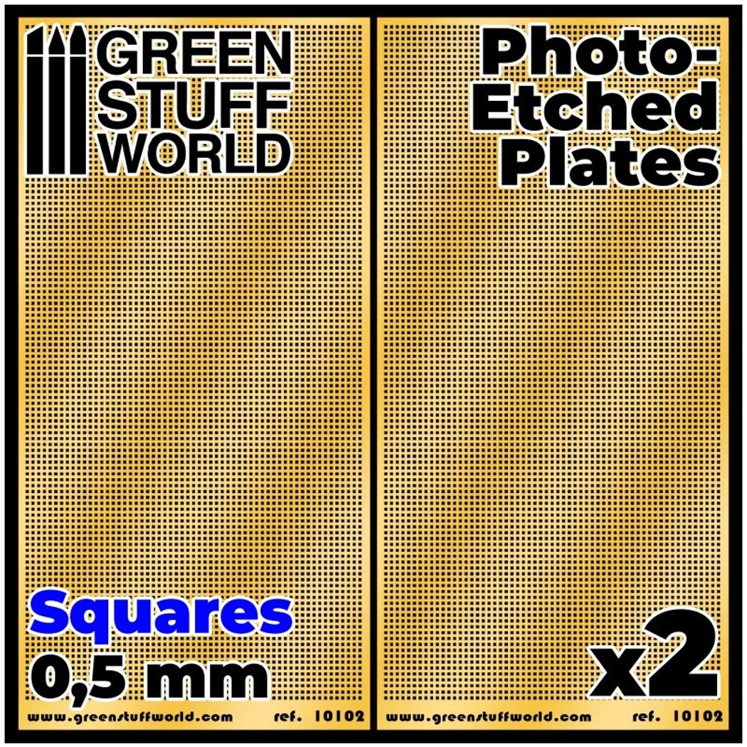 Greenstaff World Etched Mesh Plate 0.5mm Square (Small) Parts for Plastic Models GSWD-10102