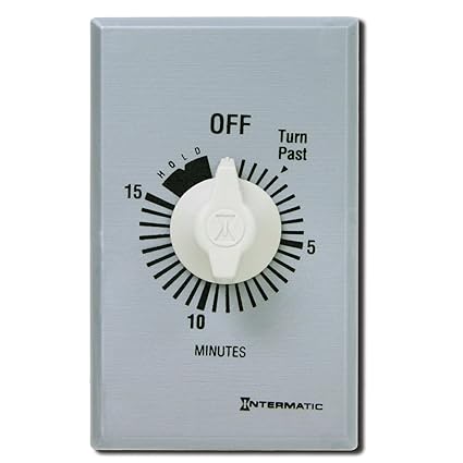 FF15MH 15-Minute Spring Loaded Wall Timer, Brushed Metal
