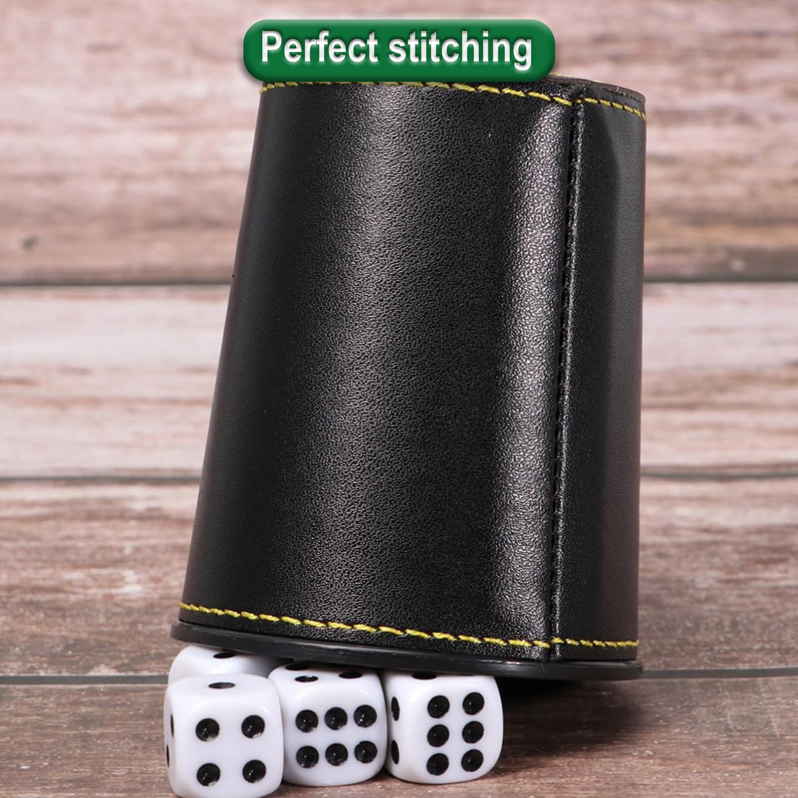 Juego Taza de Dados de Cuero Kniffel - 6 Tazas y 36 Dados - Juego Puzzle para Noches Divertidas - Incluye Almacenamiento - Ideal para Viajes
