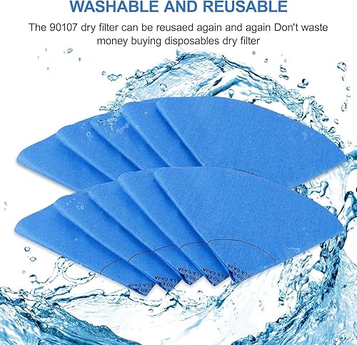 Miniatura 10 de KEEPOW 90585 - Funda de espuma para filtro de aspiradora y filtro 90107 compatible con la mayoría de limpiadores de aspiradora de 5 a 16 galones,