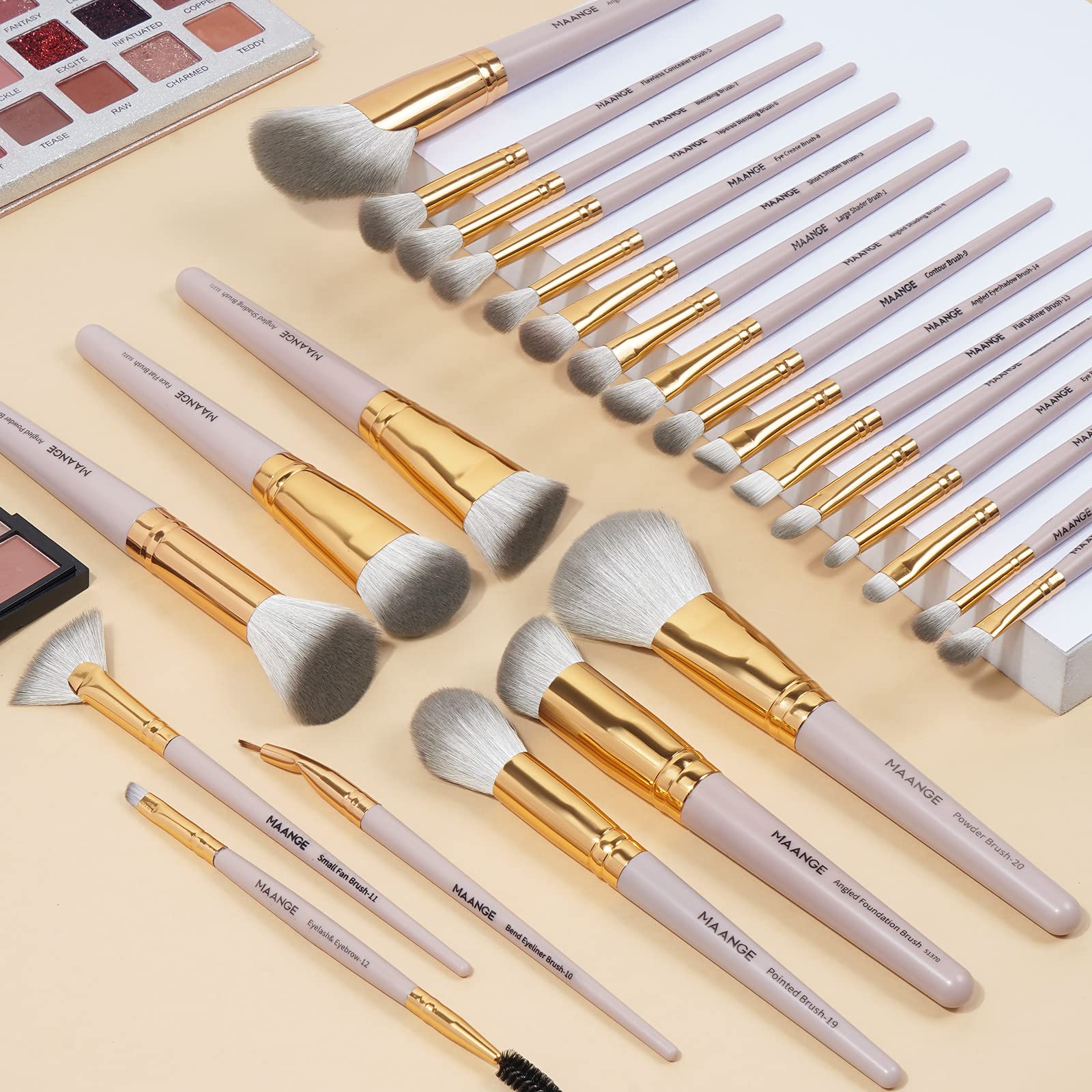 Set de pinceaux de maquillage, 25 pinceaux professionnels pour le maquillage, fond de teint, visage, yeux, lèvres, pinceau pour fard à paupières, set avec boîte cadeau noire