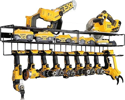 c2M Estante flotante de alta resistencia para herramientas  Estante de almacenamiento montado en la pared para herramientas de mano y eléctricas,