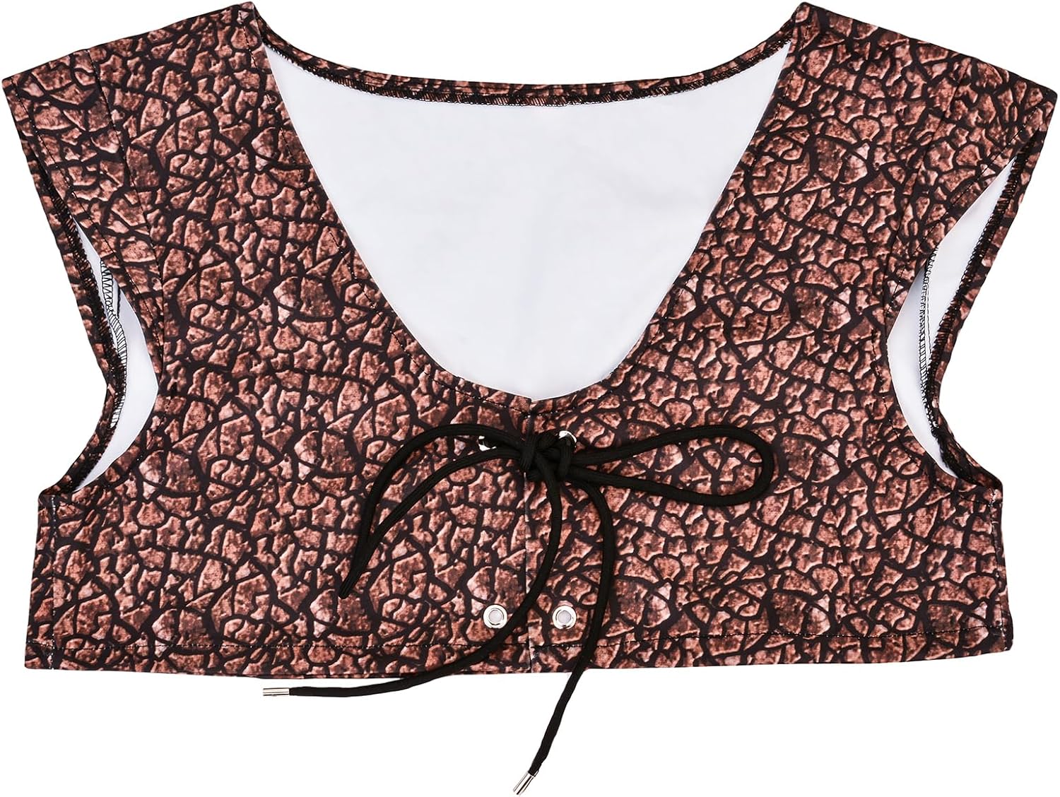 Halloween Costume Set with Brown Textured Vest, Green Character Ears Headband, Nose Piece, Adult Size Brown Green Small