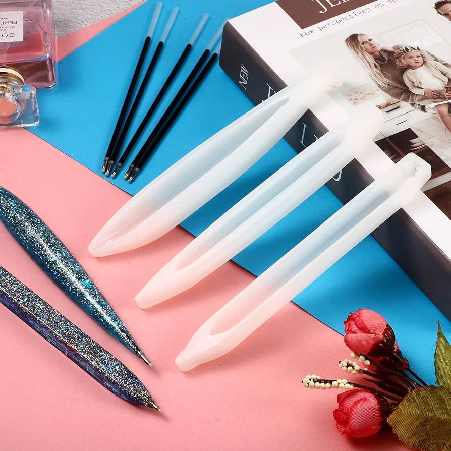Attuslla Stampo in Silicone per Penna a Sfera - Set 10 Pezzi Con 6 Stampi per Segnalibri in
