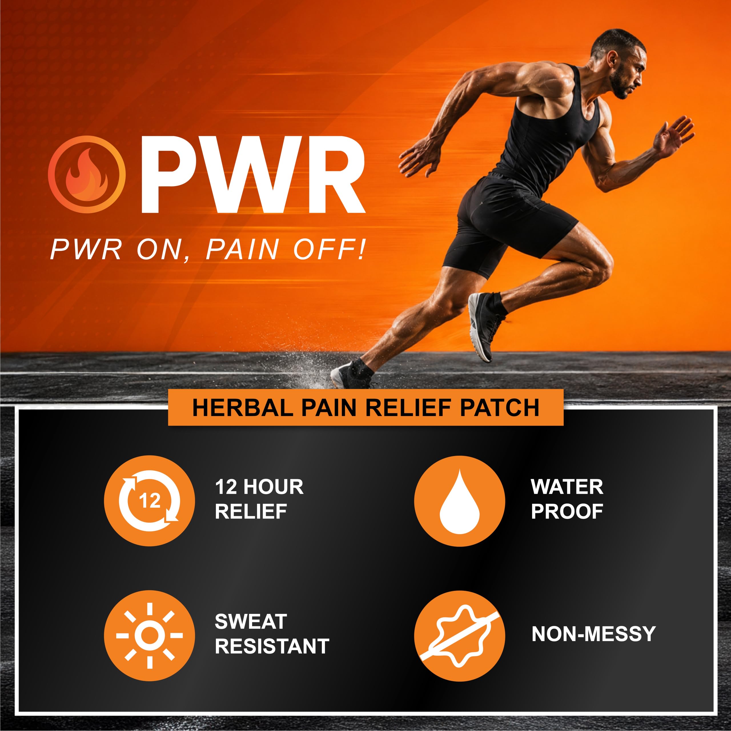 PWR Pain Relief Patch | Pack of 5 Large Patches | 12-Hour Targeted Pain Relief for Back, Neck, Shoulder, Knee & Muscle Pain | Waterproof, Sweat-Resistant | No-Smell Herbal Ayurvedic Pain Relief Patches — Amazon image 6