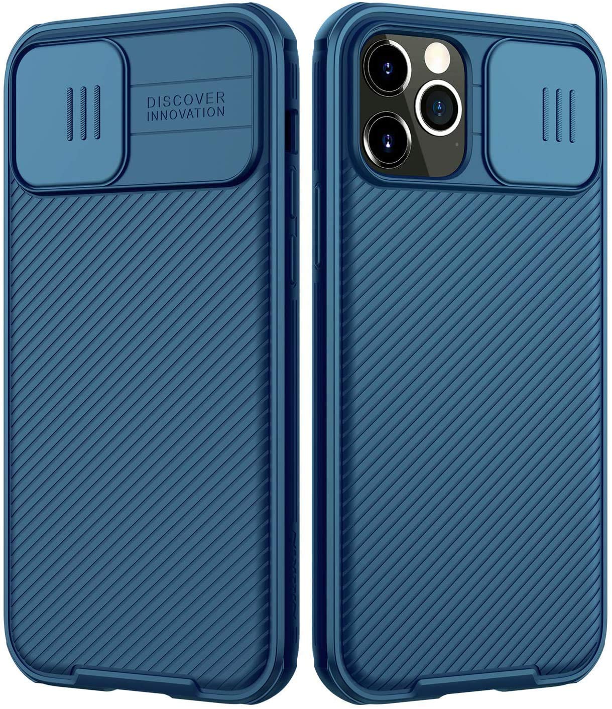 imluckies Case Compatible for iPhone 12 Pro Max, Slim Protective Case with Slide Camera Cover Protector, Camera Protection Case for iPhone 12 Pro Max 6.7" 2020 (Blue)