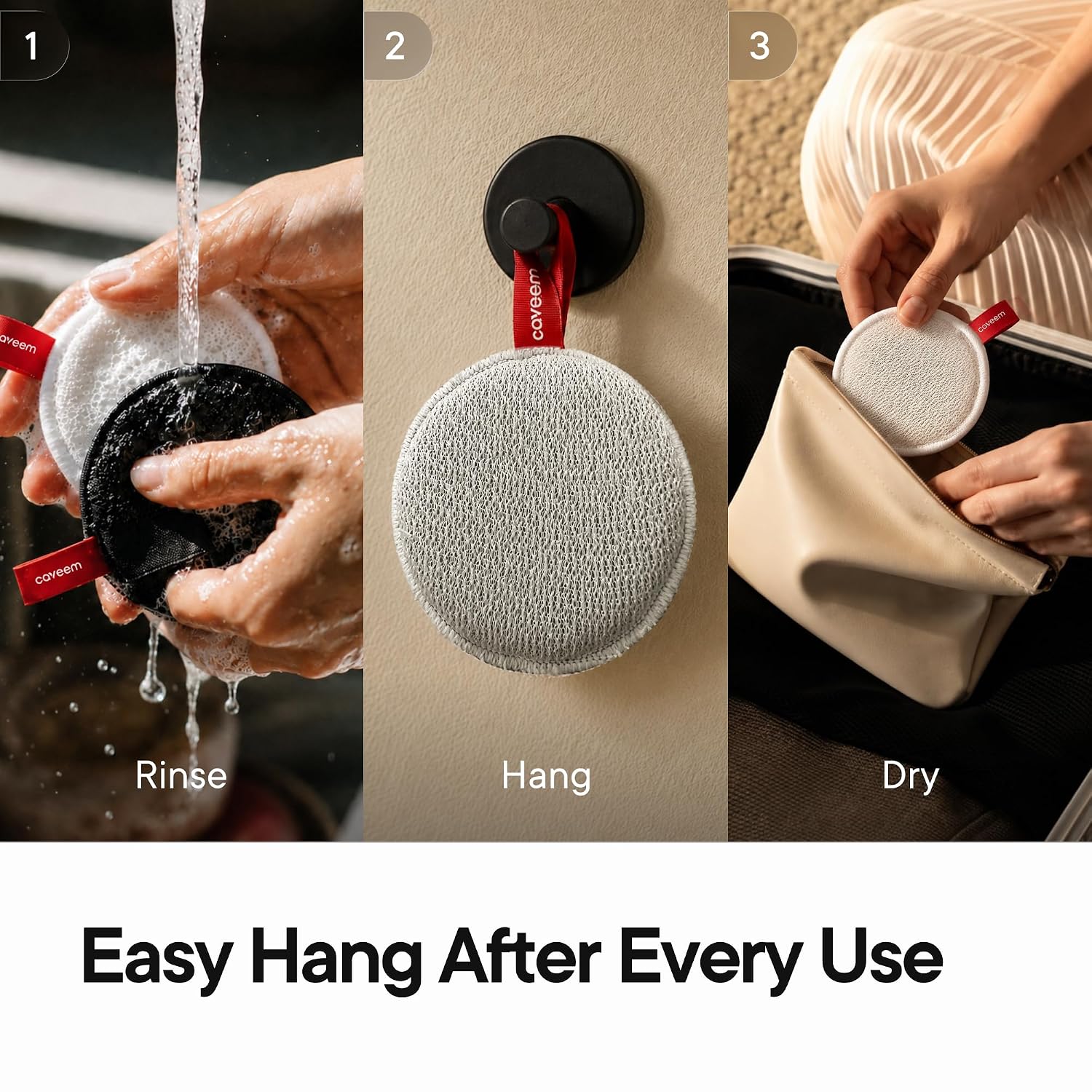 Caveem 4-Pack Dual-Sided Face Scrubbers