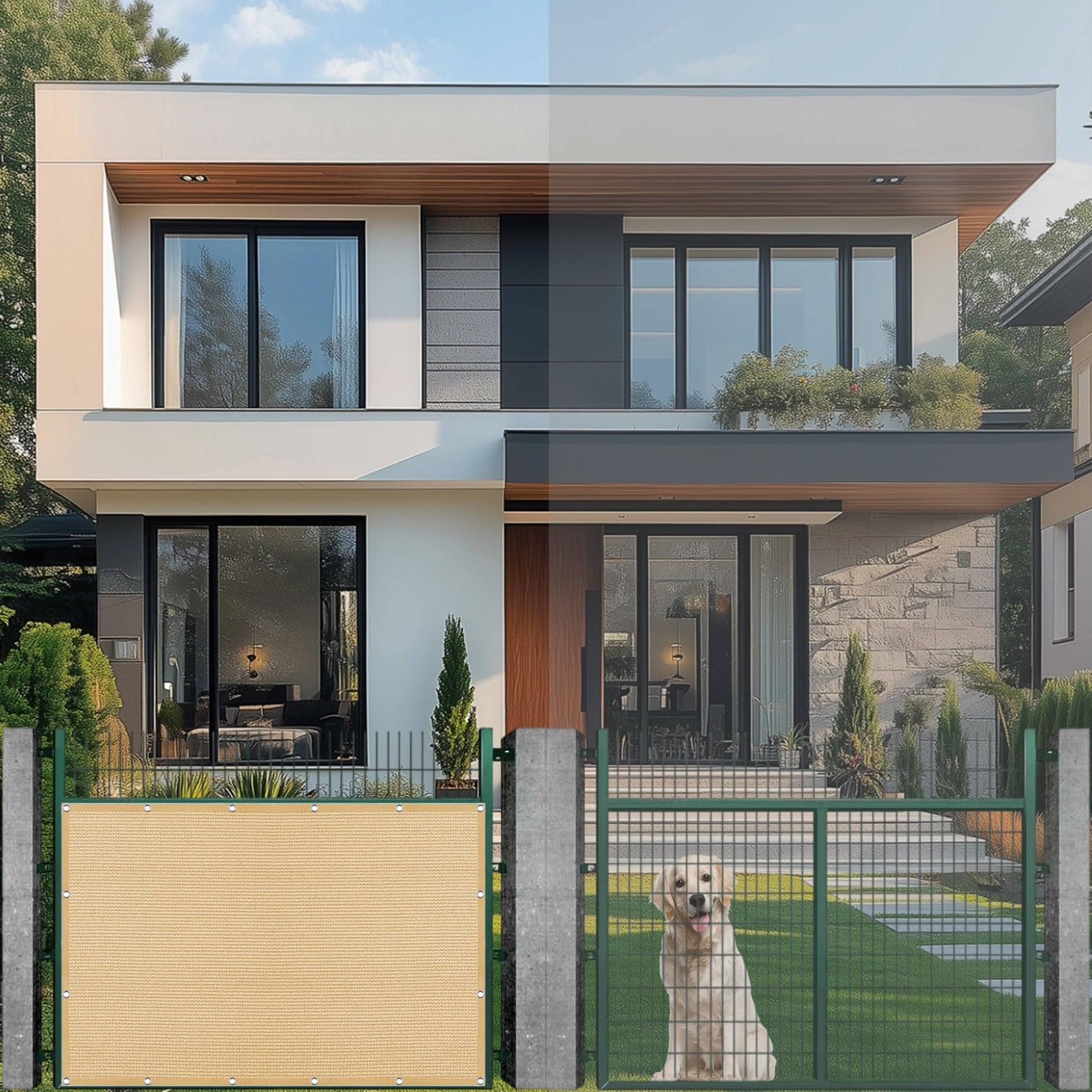 Osłona przeciwsłoneczna na taras, balkon, do ogrodu, wodoodporna, odporna na promieniowanie UV, 110 x 700 cm, odporna na promieniowanie UV, 110 x 700 cm