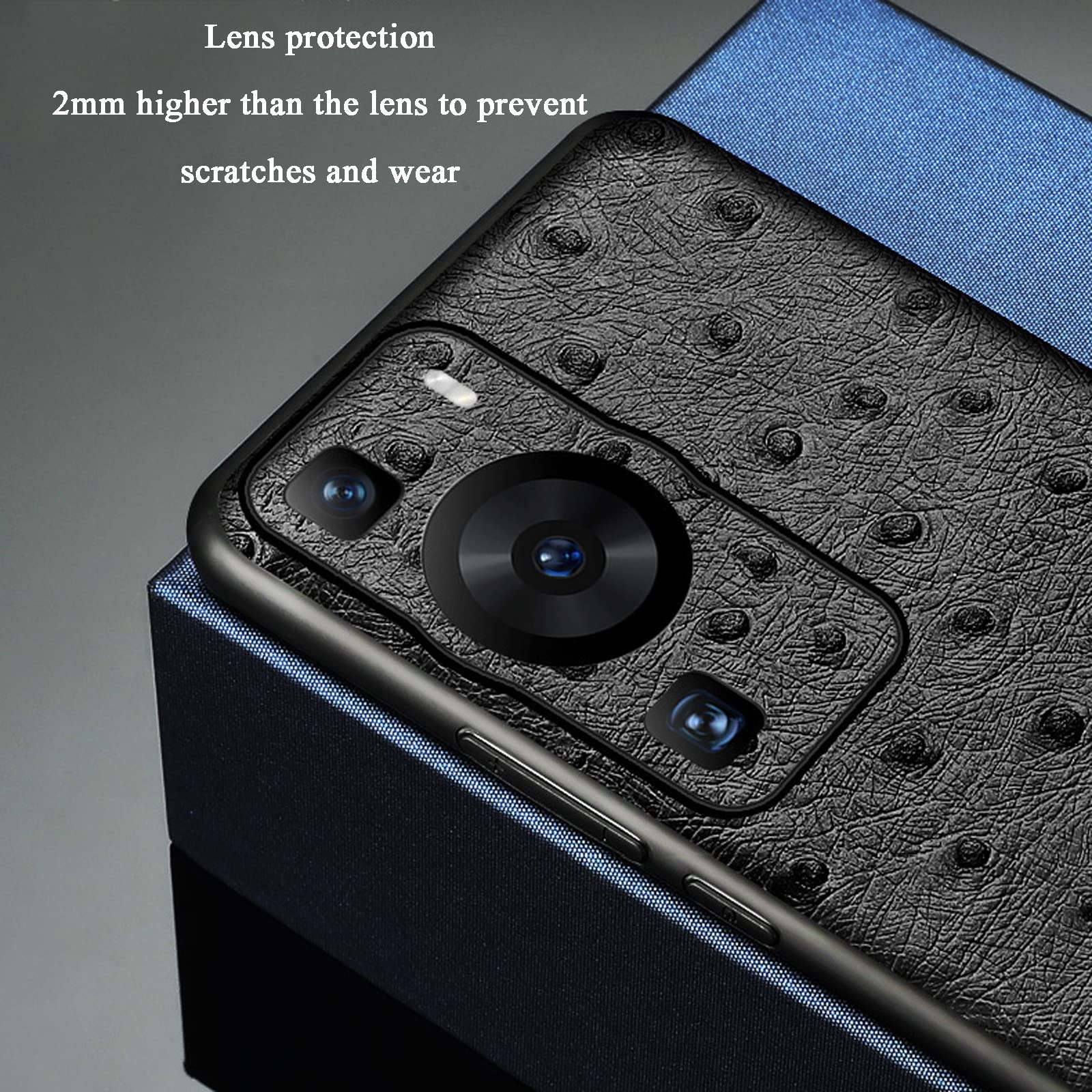 Topme Funda De Cuero Con Soporte Y Cartera Para Huawei P60 / P60 Pro – Patrón De Lichi, 3 Ranuras Para Tarjetas Y Bolsillo Para Monedas – Marrón