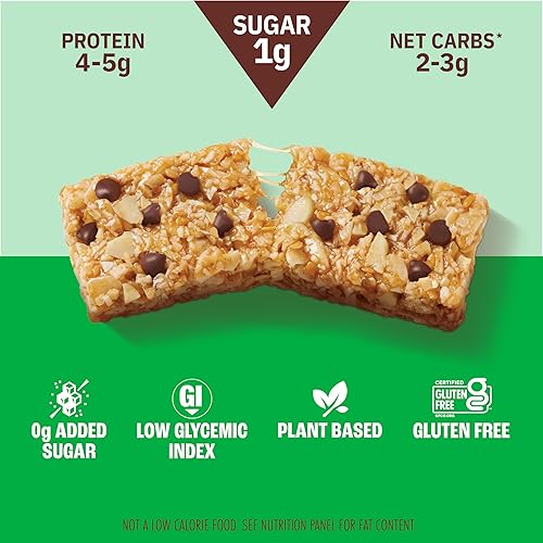 Vista 22 de Munk Pack: Keto Granola Bar – Almond Butter Cocoa Chip – 0.04 oz de azúcar, 0.07 oz de carbohidratos netos – Paquete de 12 – Snacks Keto sin gluten