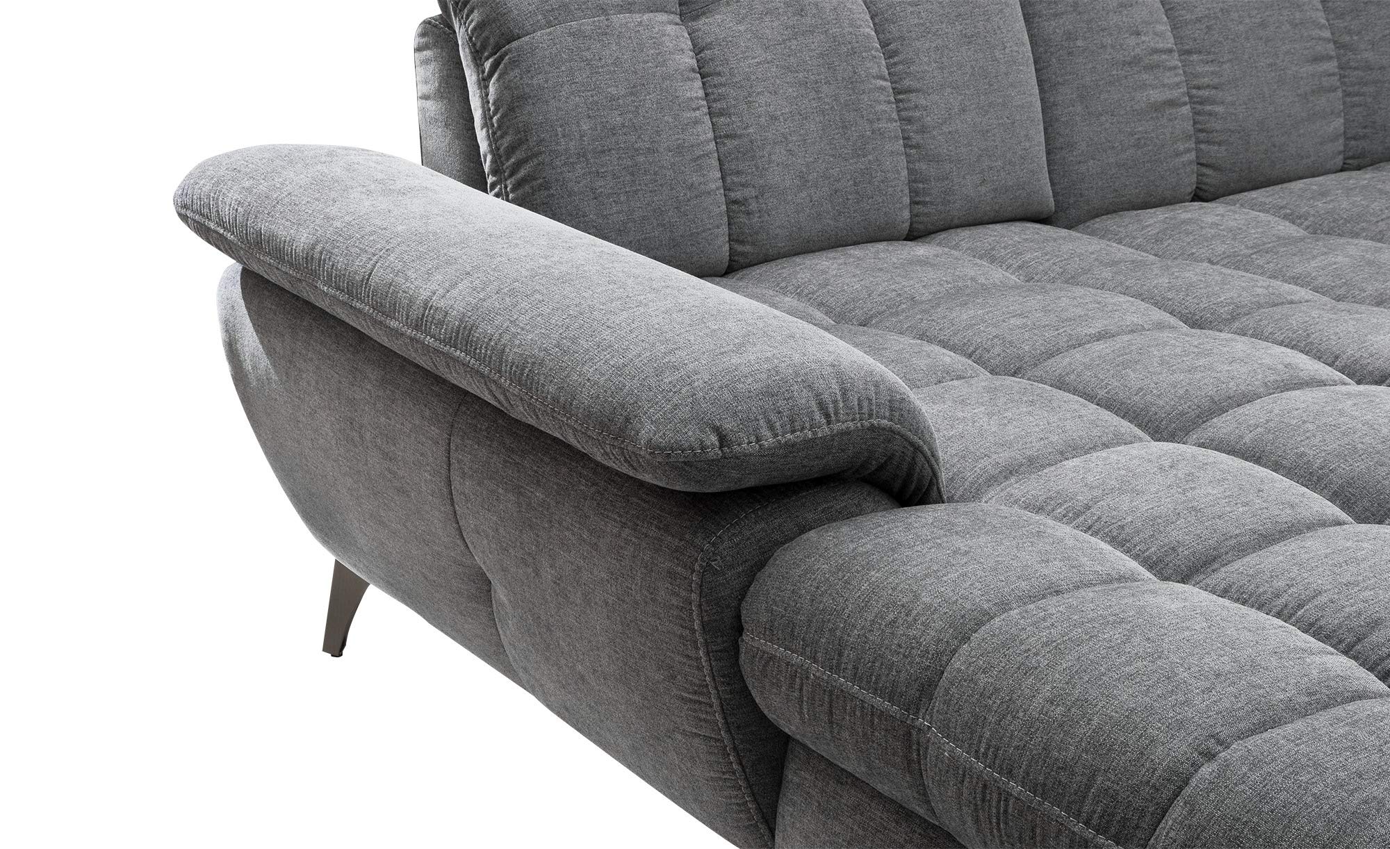 INLENDISH Vintage lshape 4 Seater Fabric & Leatherette in Grey & White Sofa Set (LHS) Comfortable Living Room | Luxurious Sofa 3