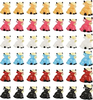 42 Mini-Harzkühe, 6 Farben Mini-Kuhfiguren aus Hochlandrindern Glatte Wiederverwendbare Hochlandkuhfigur Mini-Harztierdekoration für Liebhaber von Hochlandrindern von Bauernhausdekoration