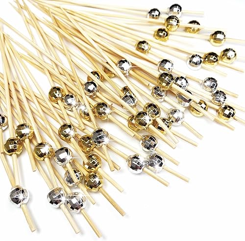 200 palillos de cóctel, palillos de dientes de bola de discoteca, palillos de dientes para aperitivos, palillos de dientes de cóctel, para