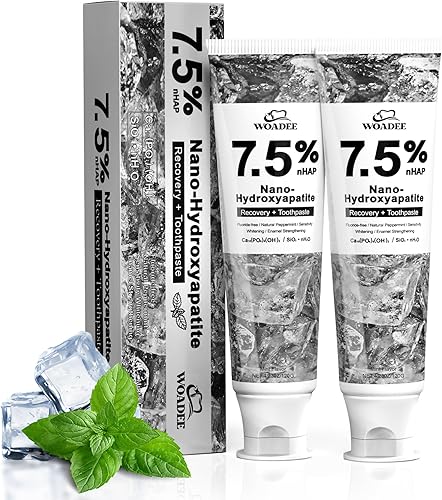 Miniatura 8 de Woadee Pasta de dientes nano hidroxiapatita para protección avanzada del esmalte, pasta dental sin flúor, adecuada para dientes sensibles, para